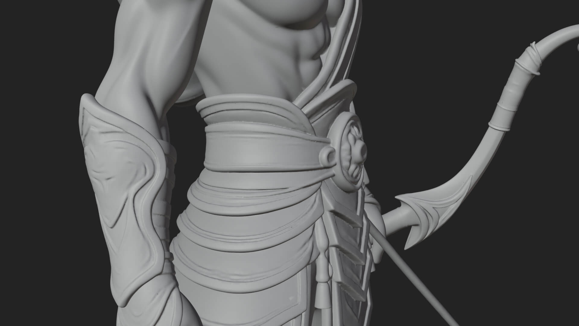 Elven Archer Statue Design 10 3D Print Model 3D Model