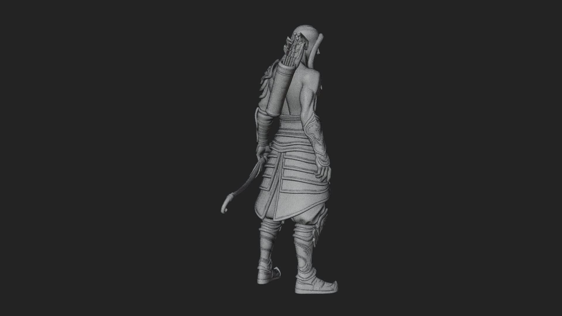 Elven Archer Statue Design 10 3D Print Model 3D Model