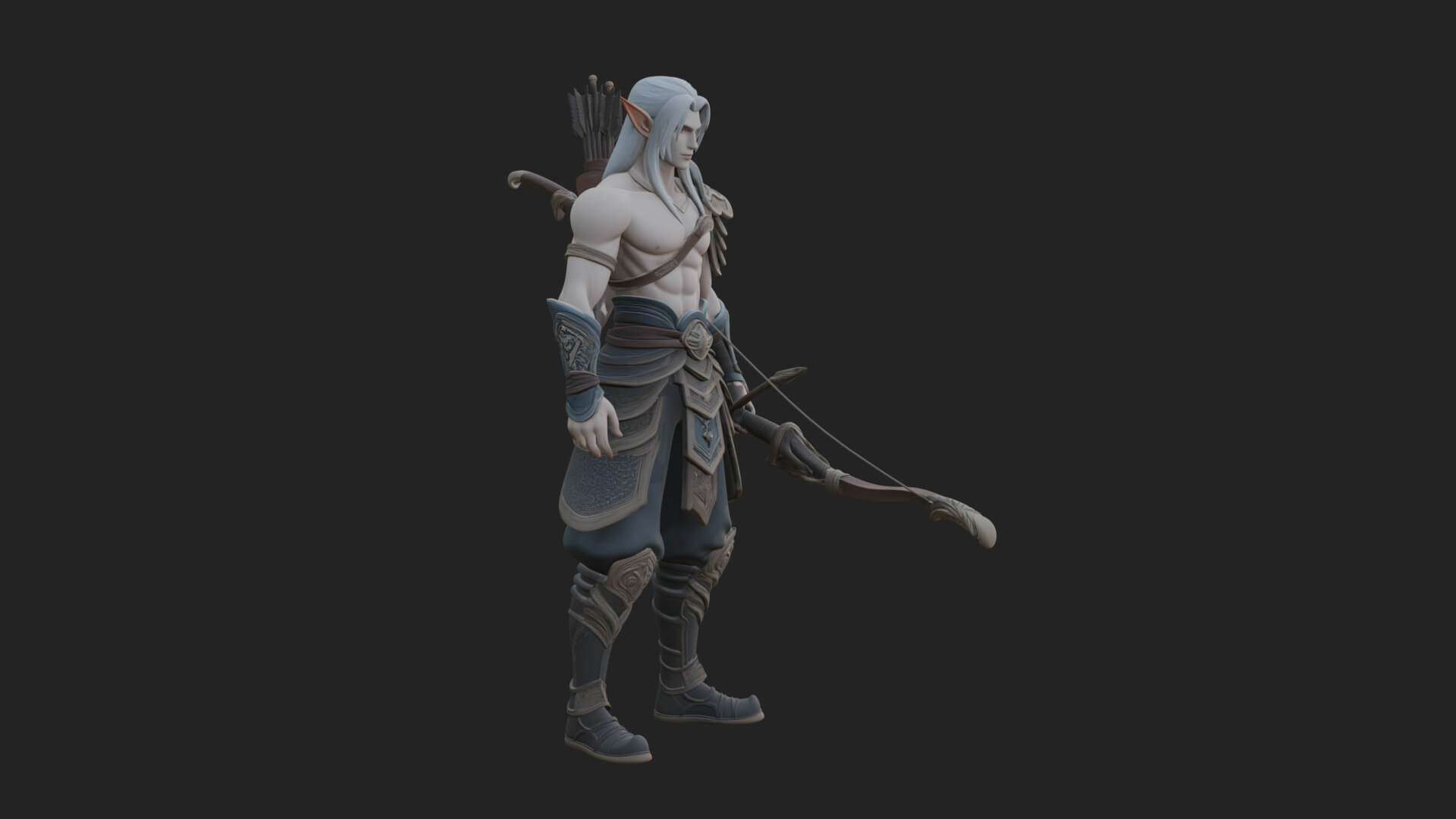 Elven Archer Statue Design 11 3D Print Model 3D Model