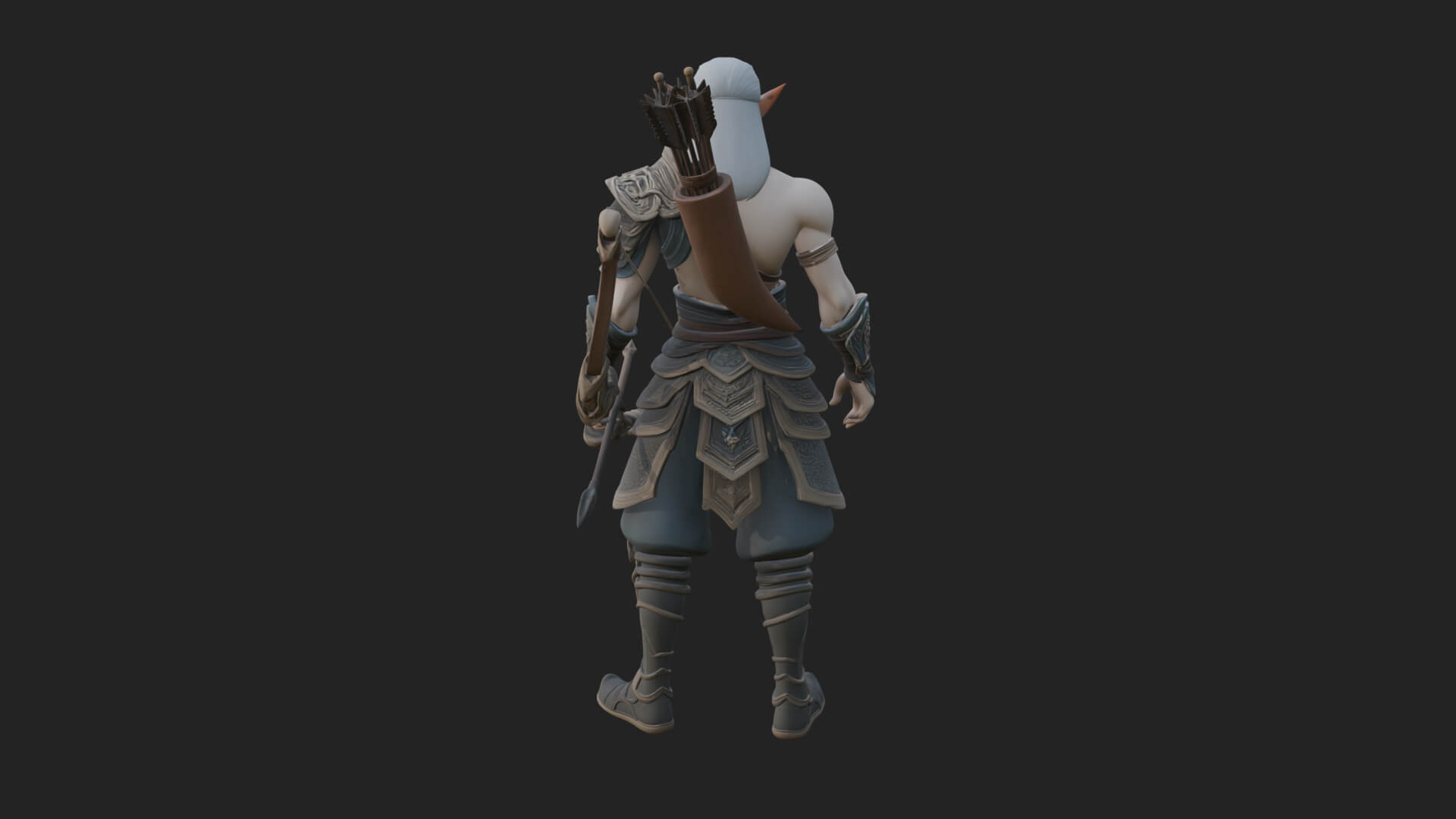 Elven Archer Statue Design 11 3D Print Model 3D Model