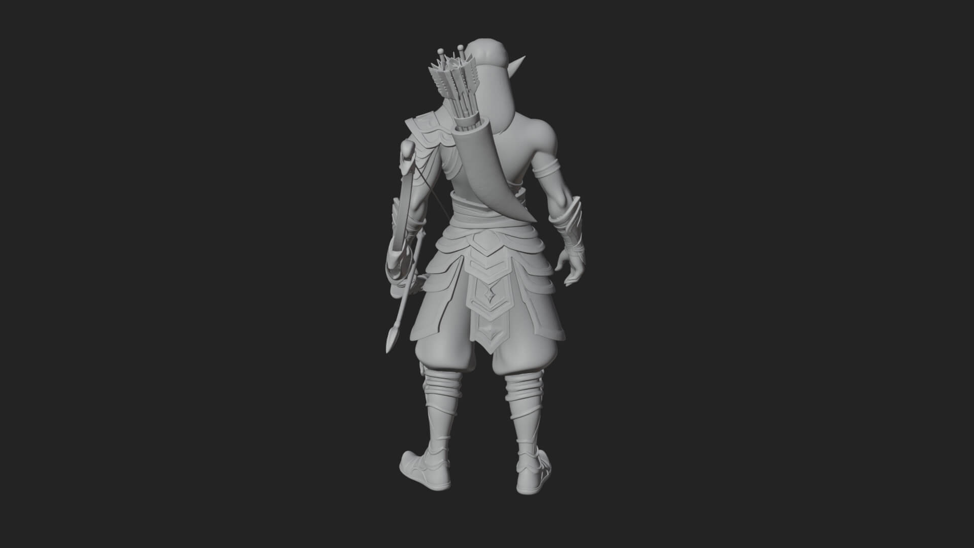 Elven Archer Statue Design 11 3D Print Model 3D Model