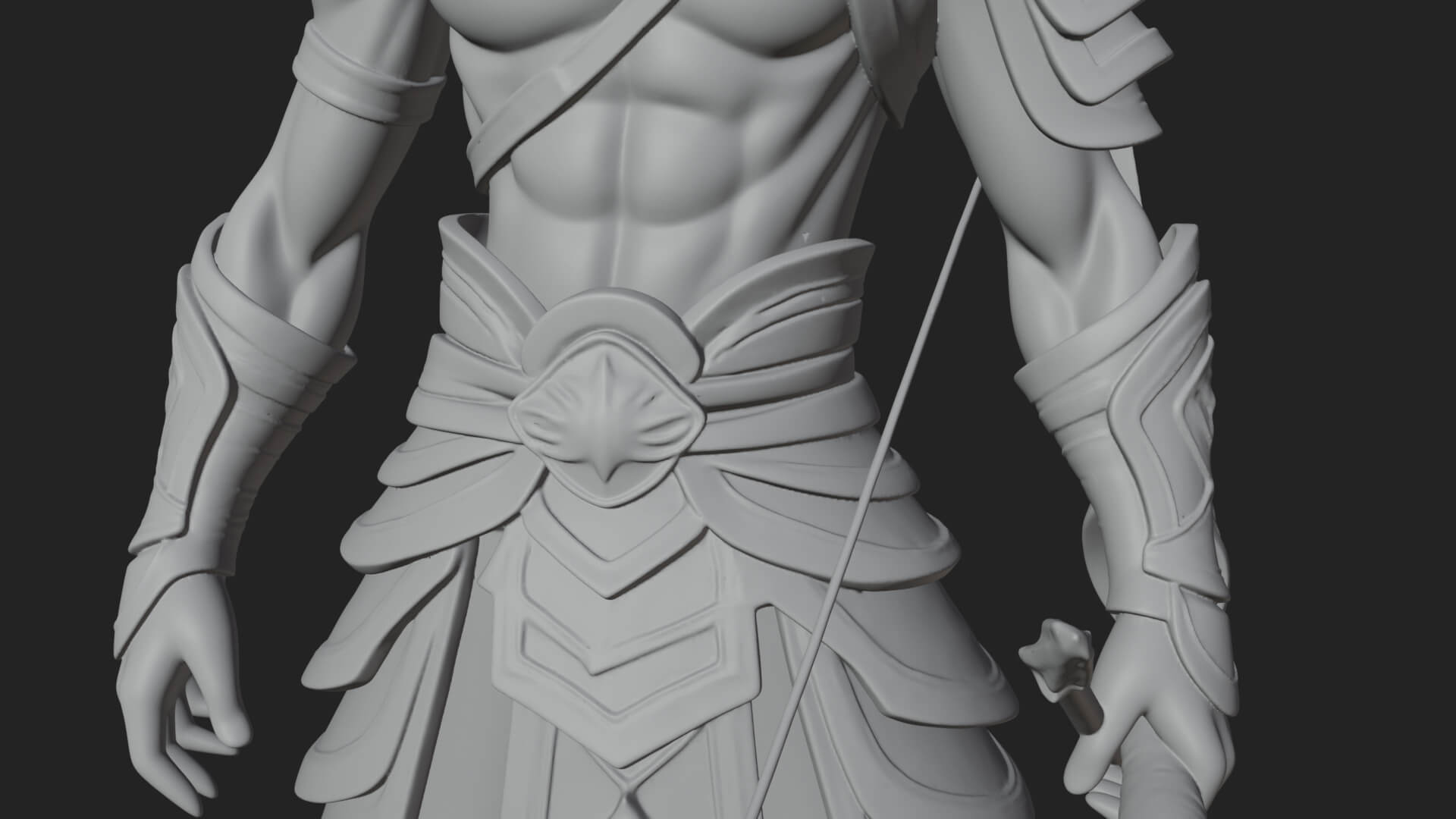 Elven Archer Statue Design 11 3D Print Model 3D Model