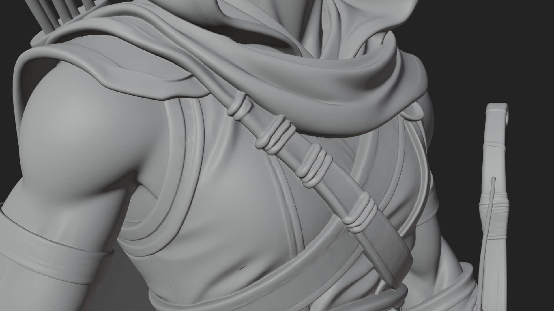 Elven Archer Statue Design 12 3D Print Model 3D Model