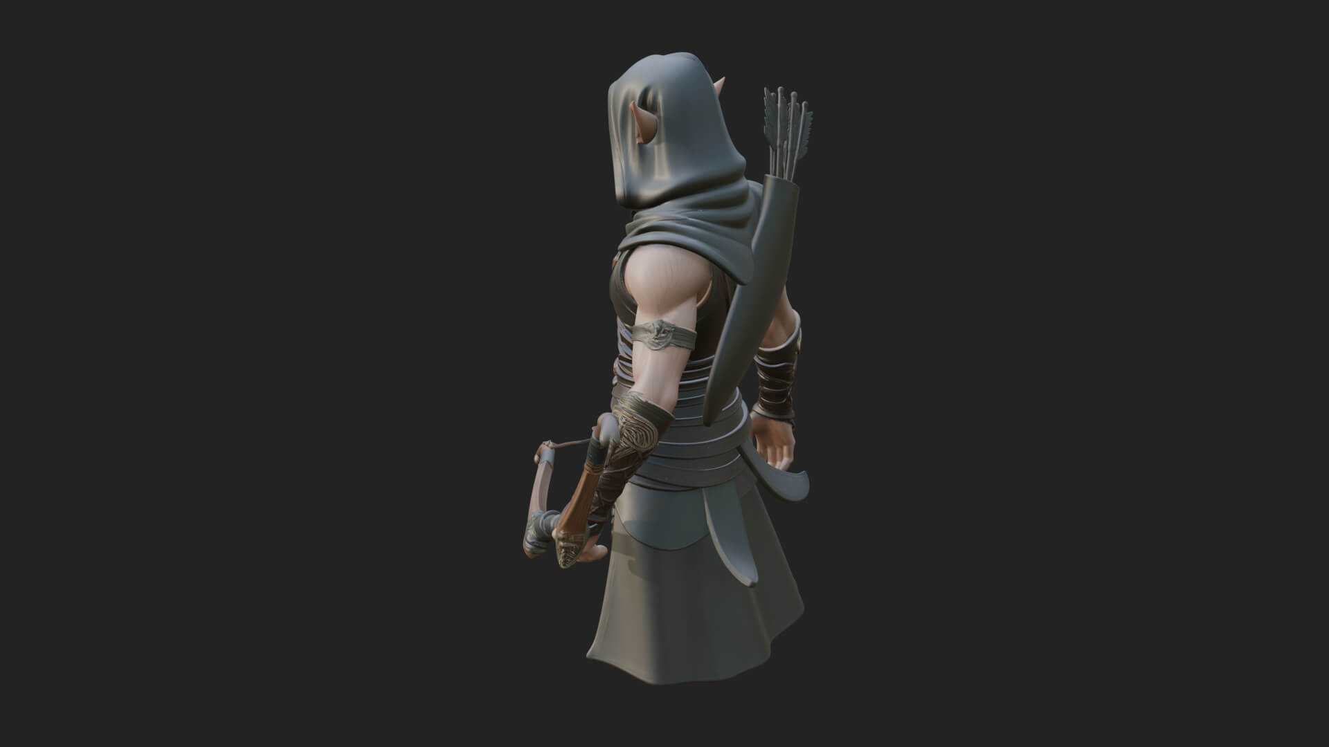Elven Archer Statue Design 14 3D Print Model 3D Model