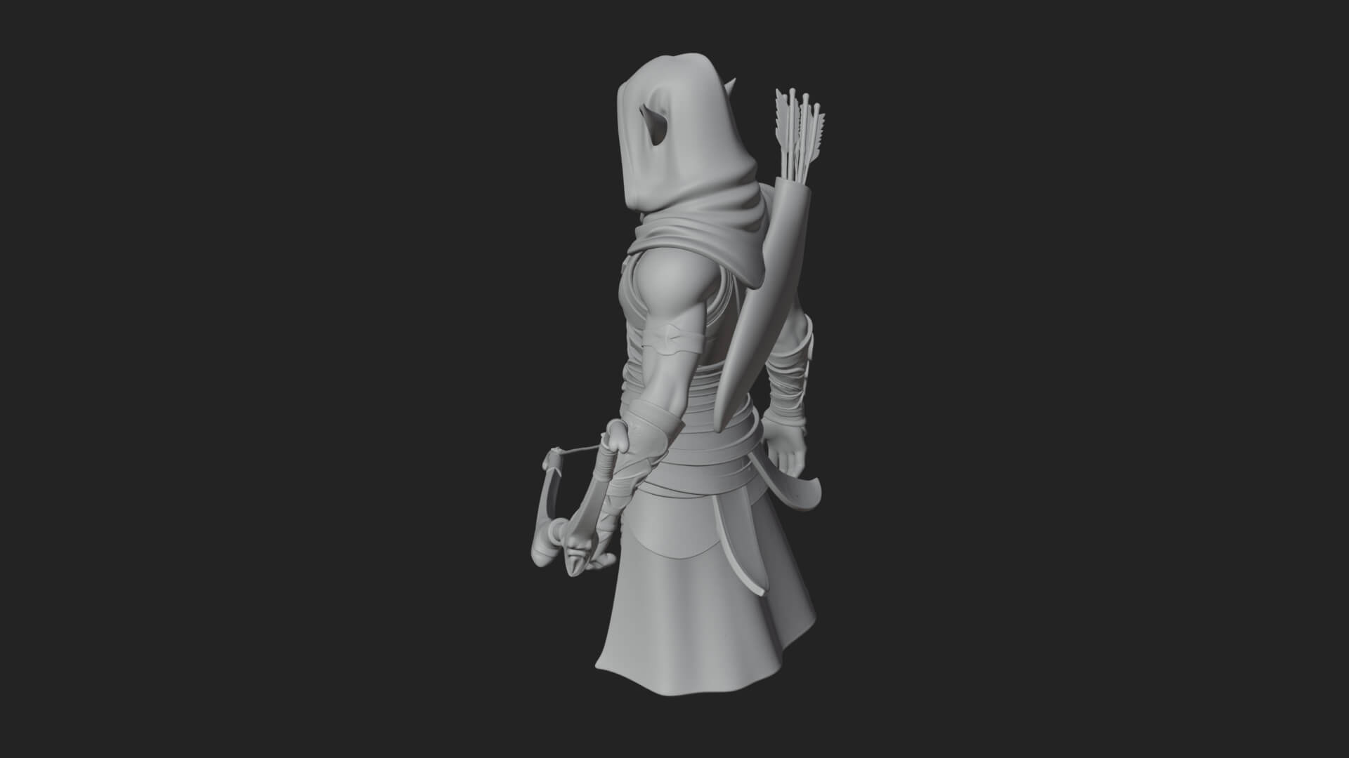 Elven Archer Statue Design 14 3D Print Model 3D Model