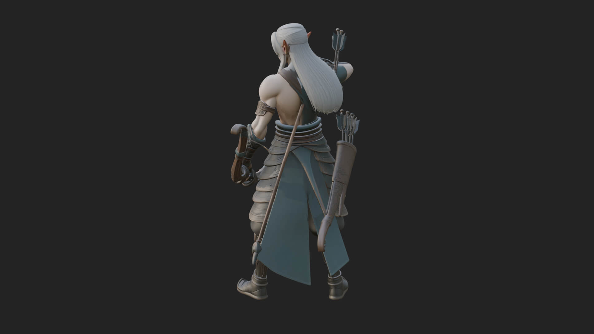 Elven Archer Statue Design 15 3d Print Model 3D Model