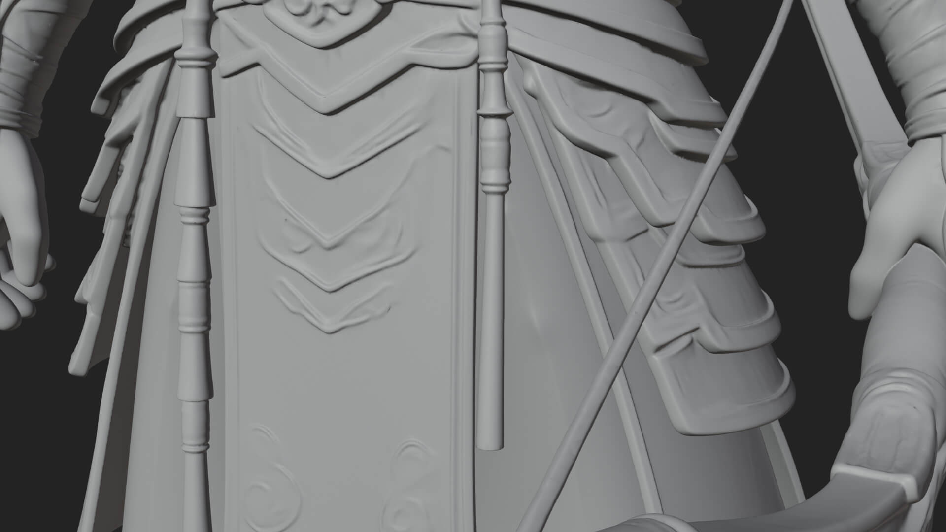 Elven Archer Statue Design 5 3D Print Model 3D Model