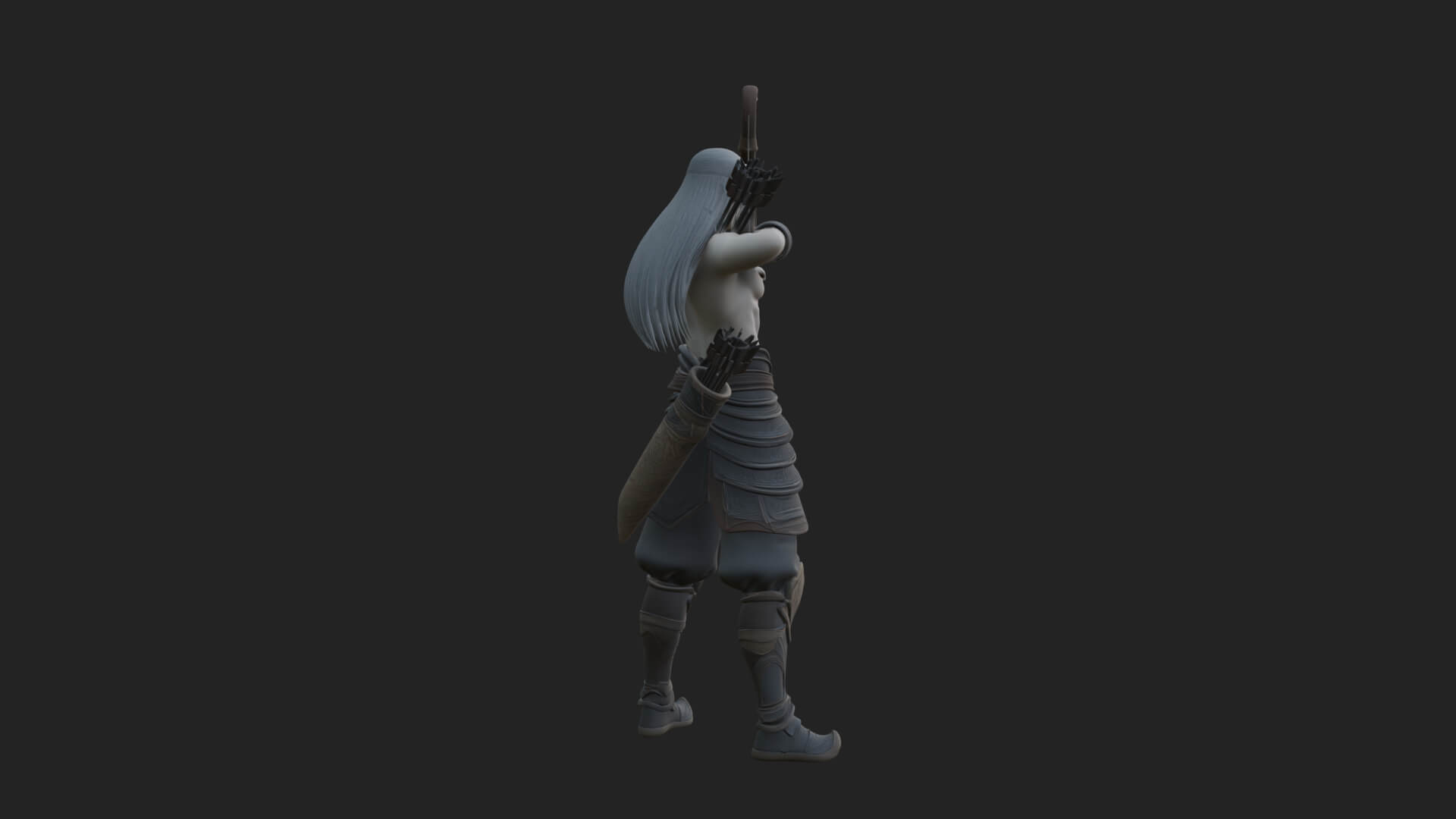 Elven Archer Statue Design 6 3D Print Model 3D Model
