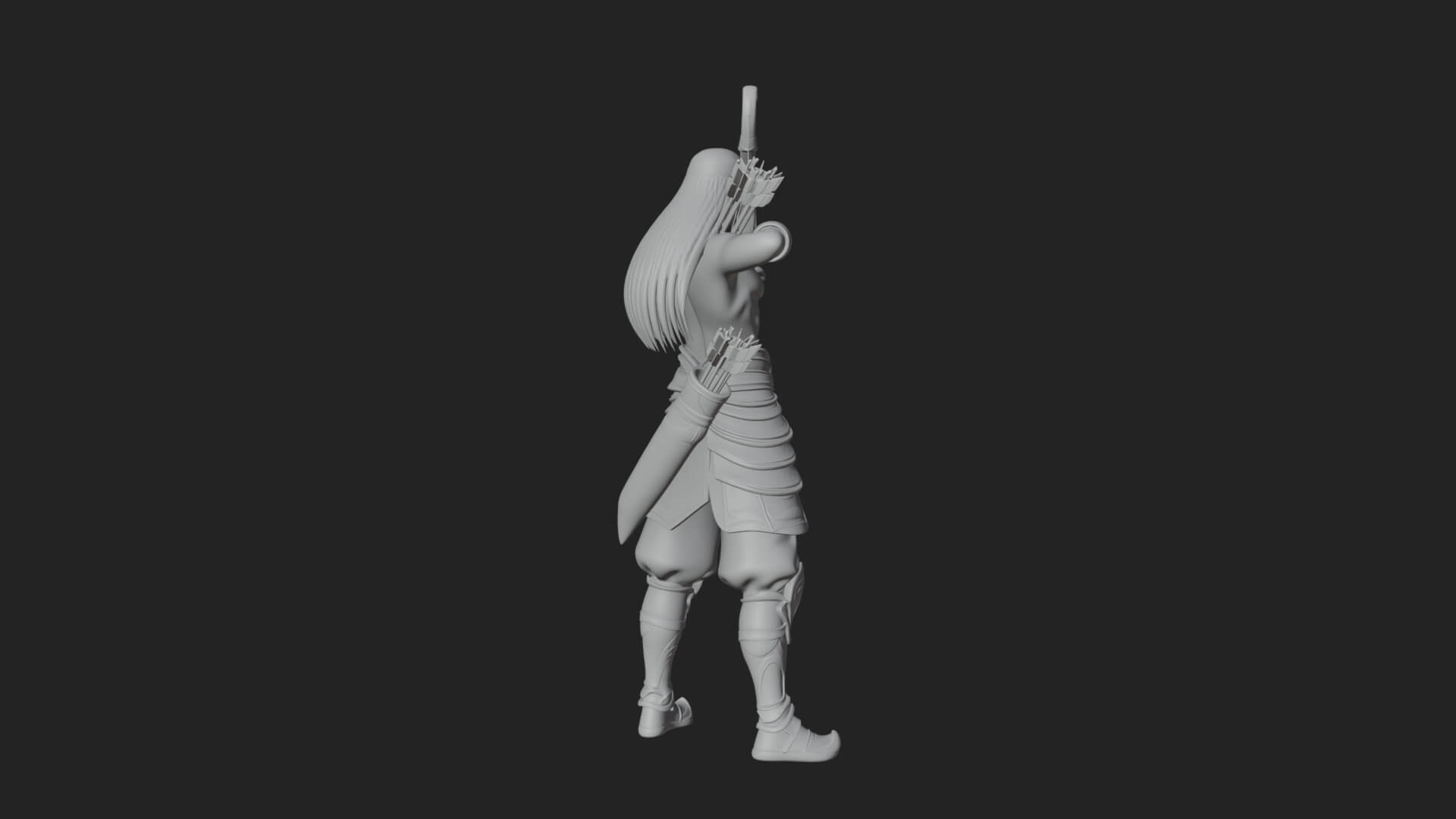 Elven Archer Statue Design 6 3D Print Model 3D Model