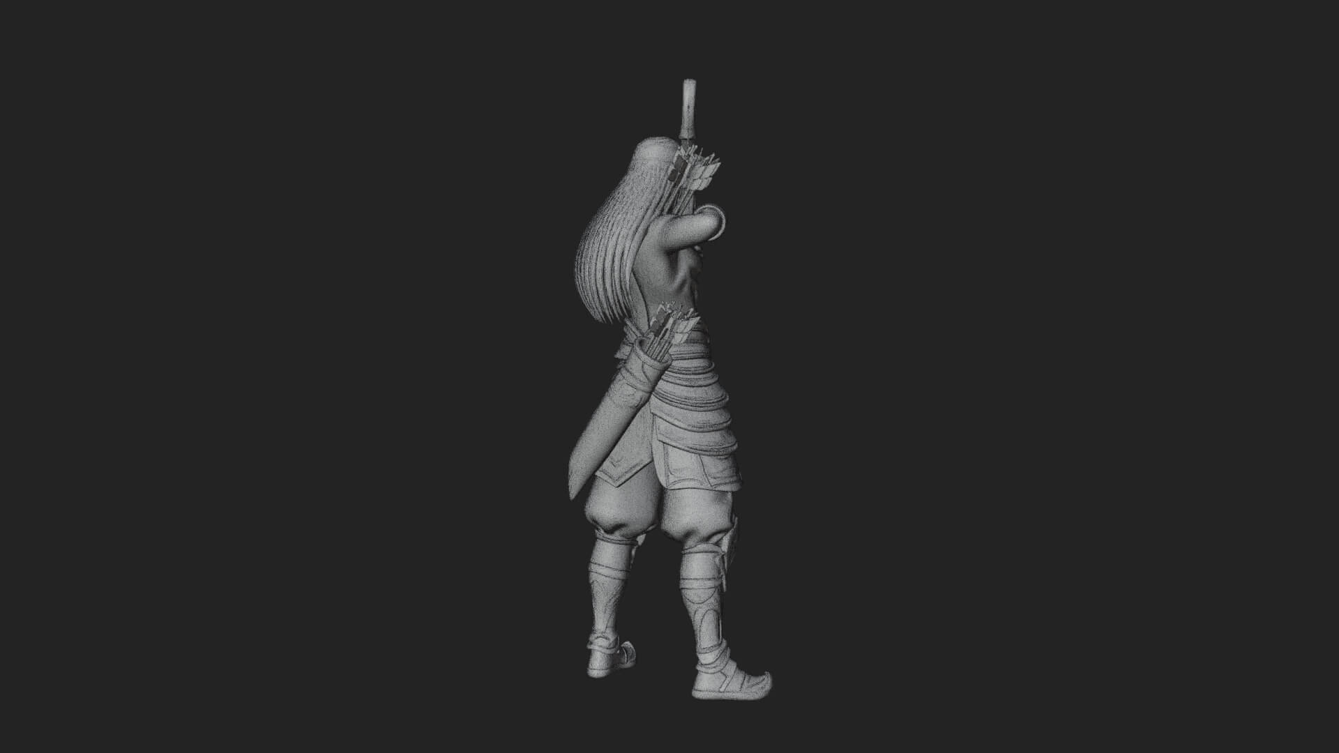 Elven Archer Statue Design 6 3D Print Model 3D Model