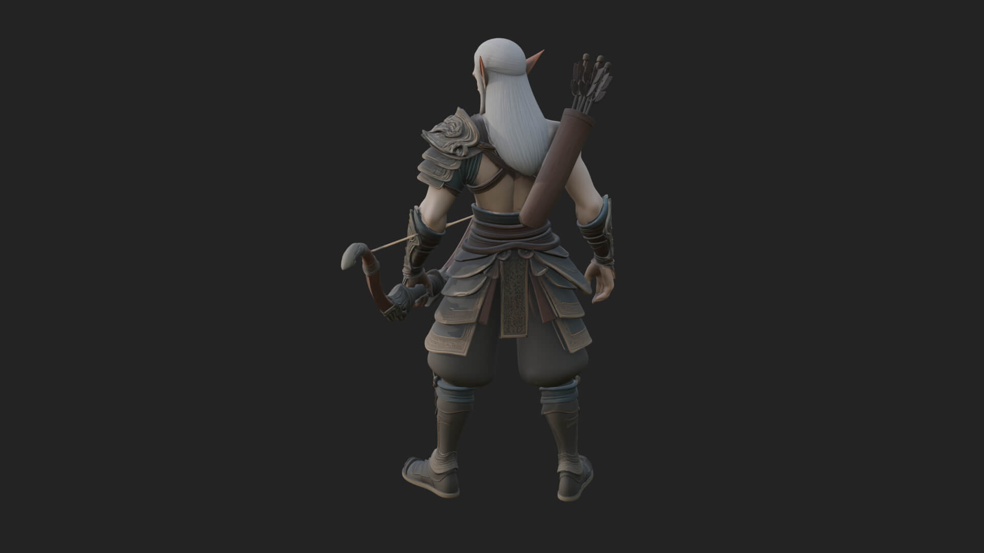 Elven Archer Statue Design 7 3D Print Model 3D Model