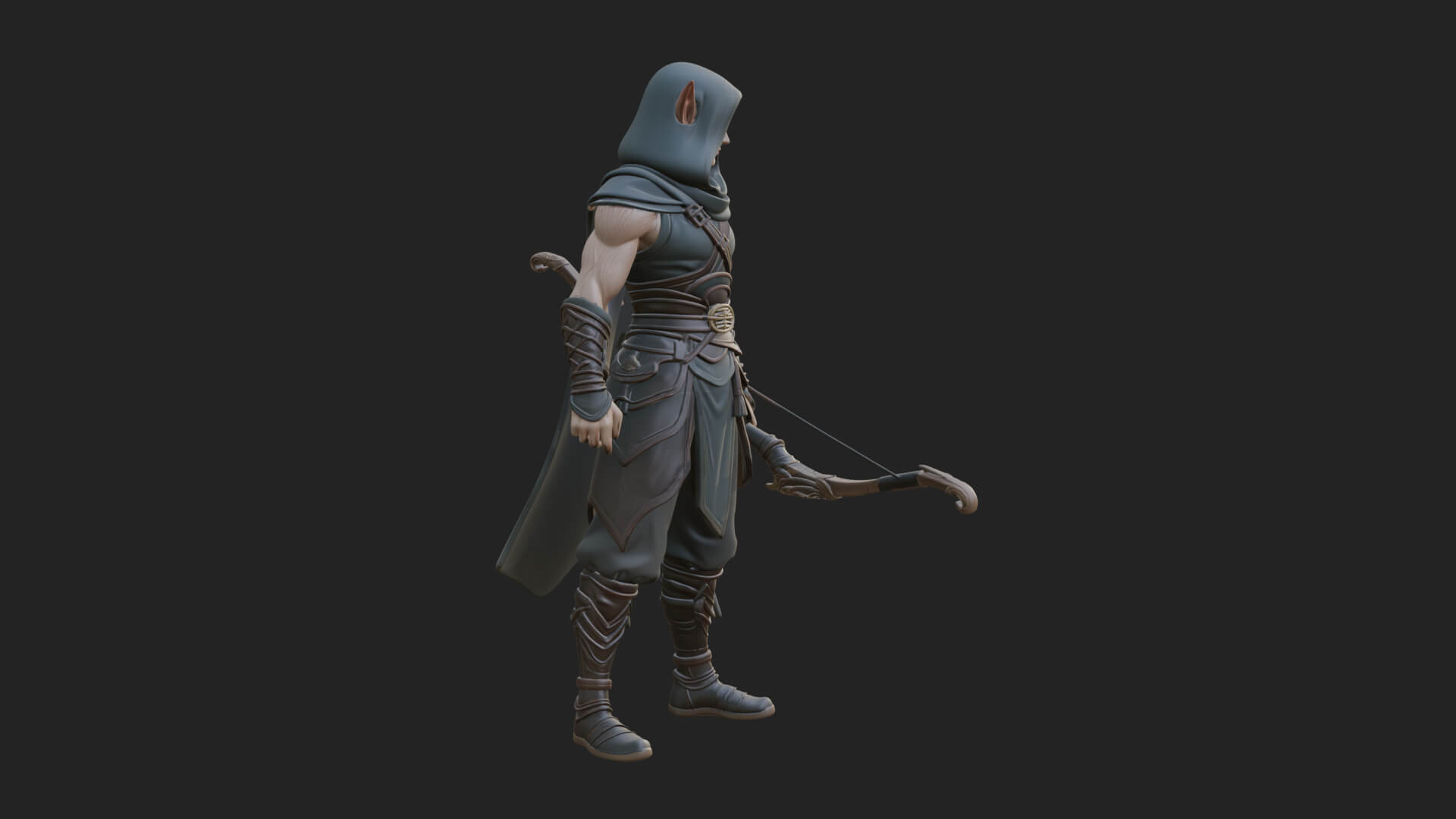 Elven Archer Statue Design 8 3D Print Model 3D Model