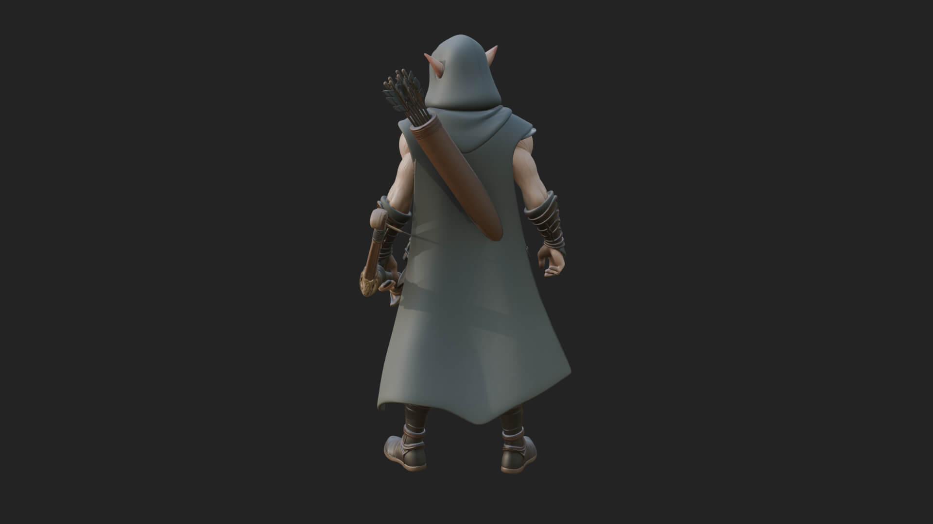 Elven Archer Statue Design 8 3D Print Model 3D Model
