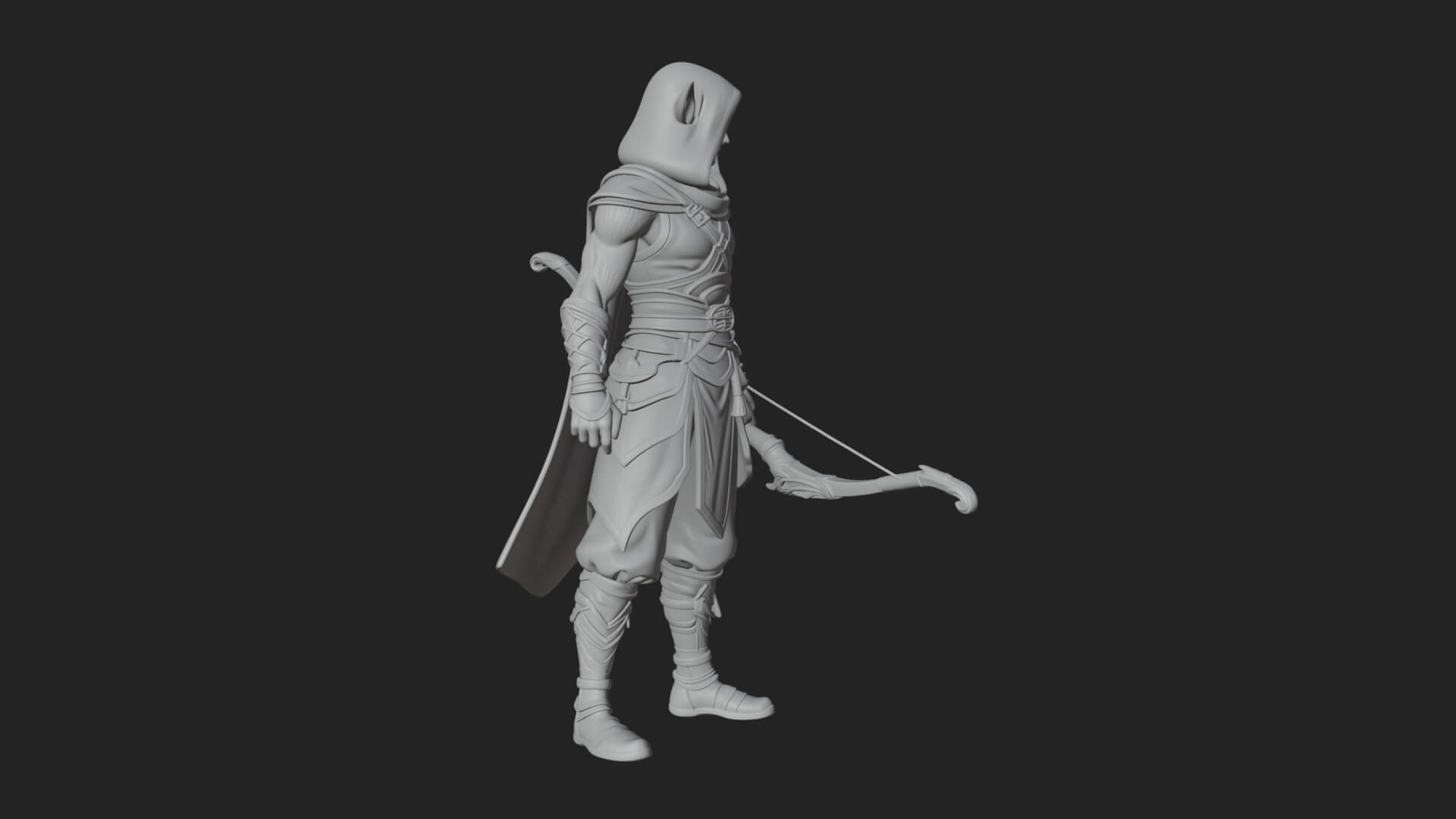 Elven Archer Statue Design 8 3D Print Model 3D Model