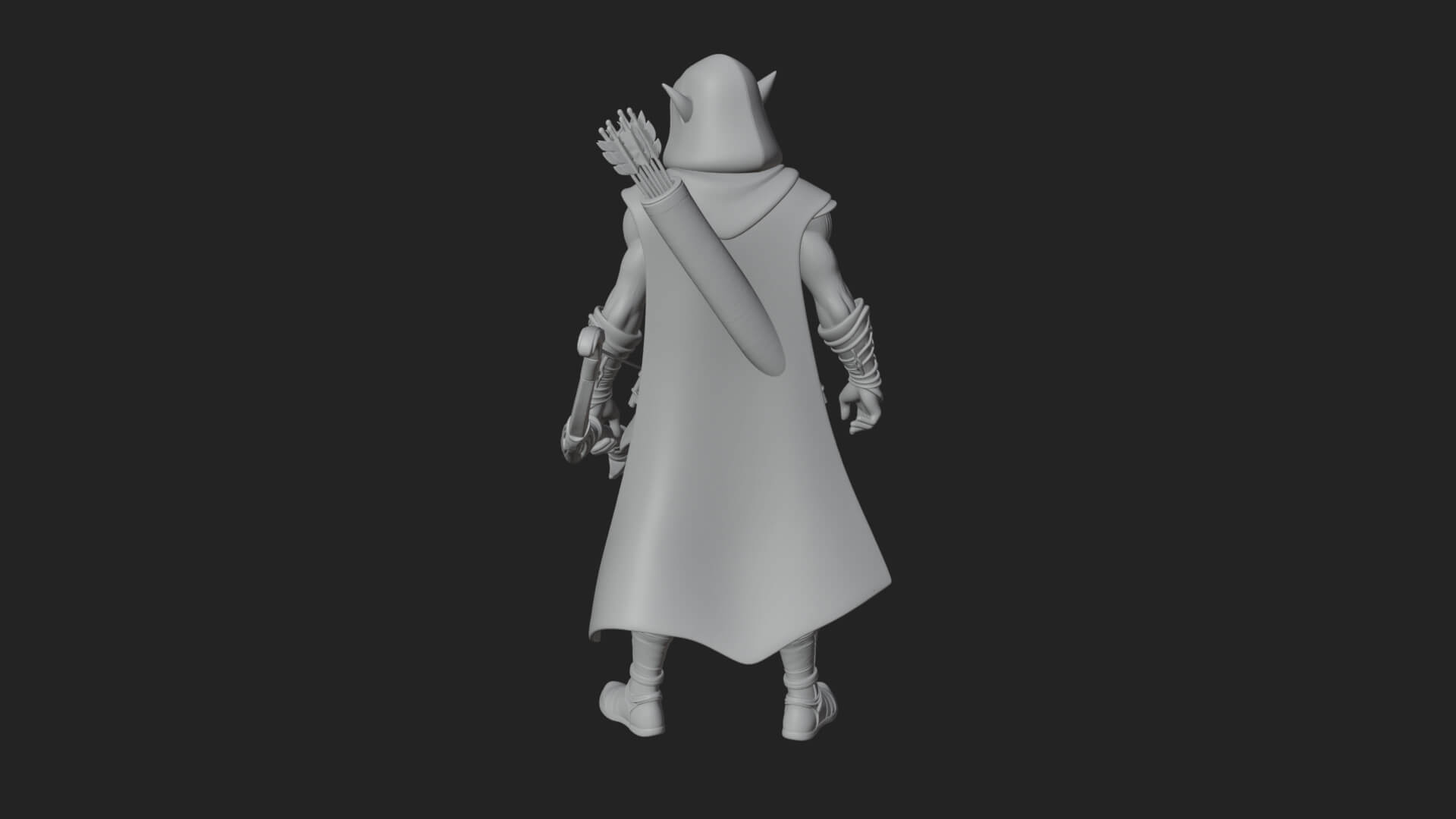 Elven Archer Statue Design 8 3D Print Model 3D Model