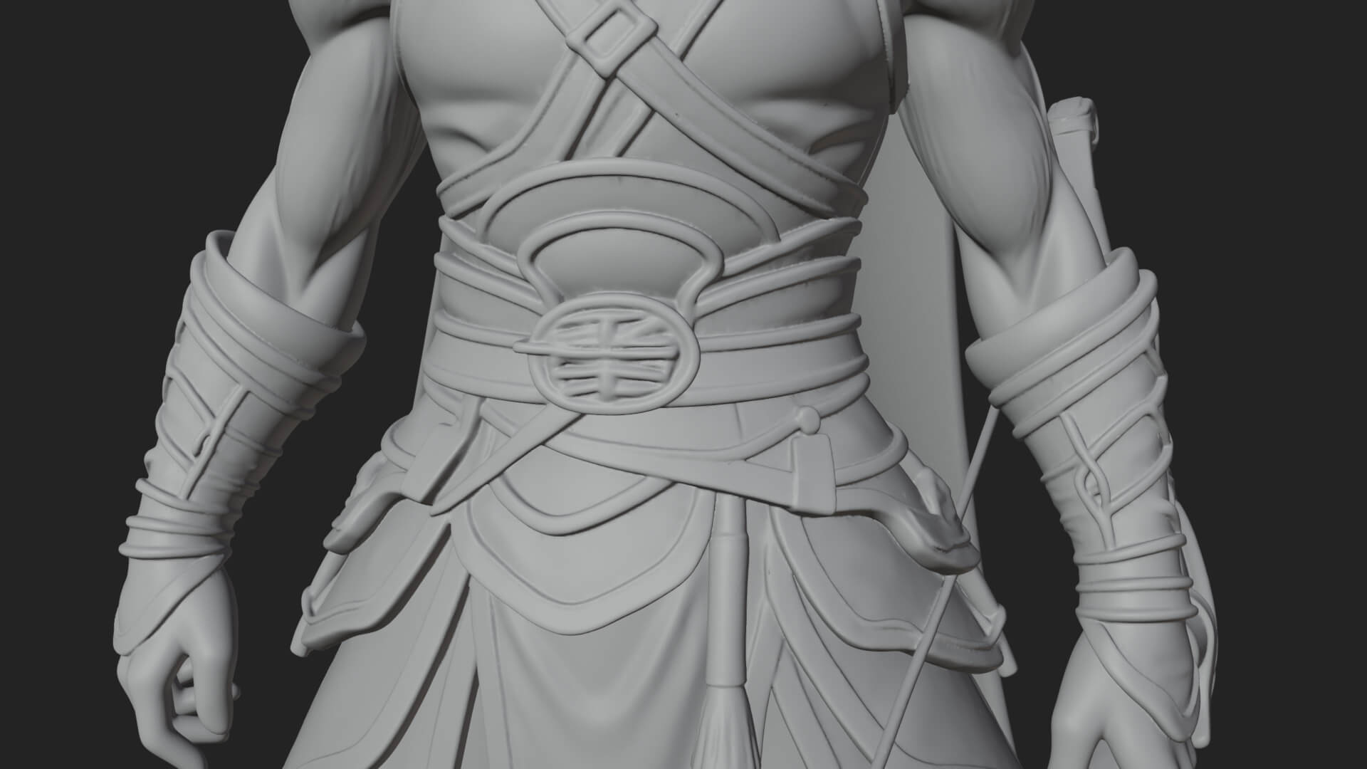 Elven Archer Statue Design 8 3D Print Model 3D Model