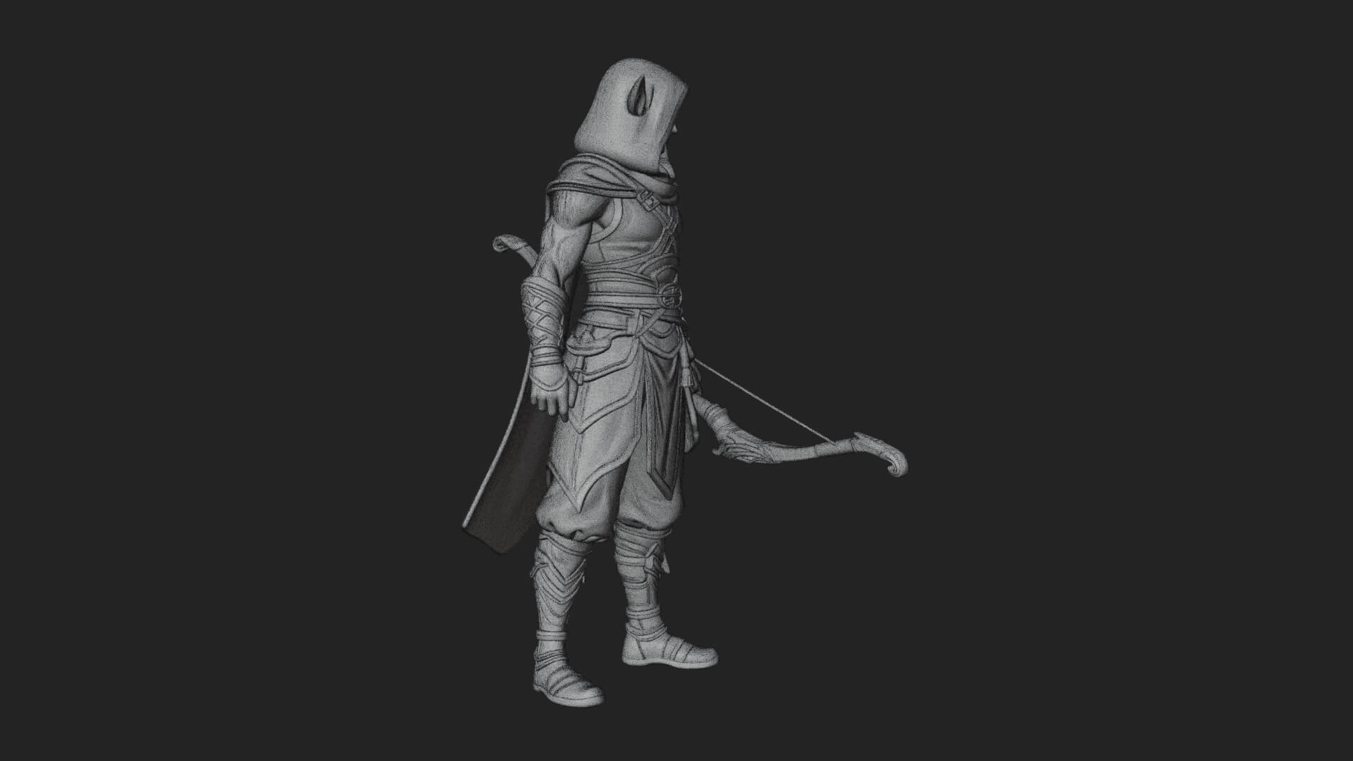 Elven Archer Statue Design 8 3D Print Model 3D Model