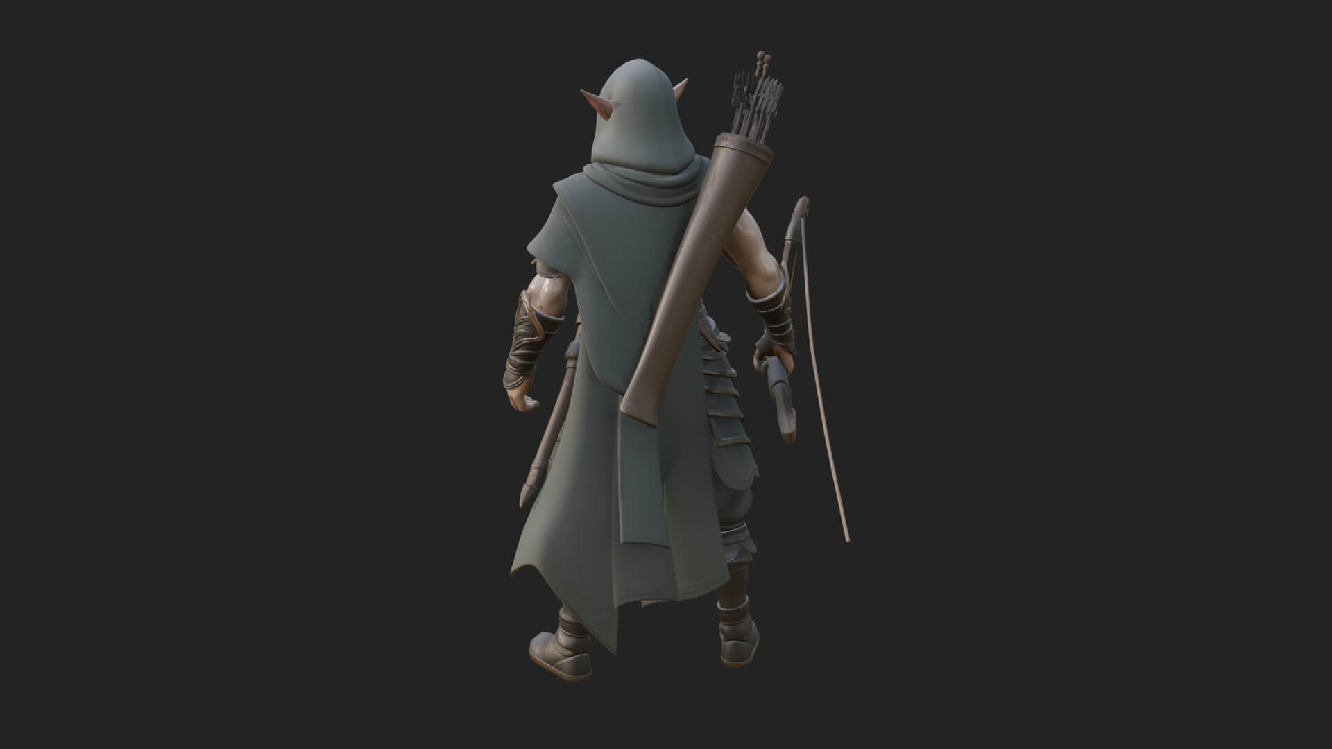 Elven Archer Statue Design 9 3D Print Model 3D Model