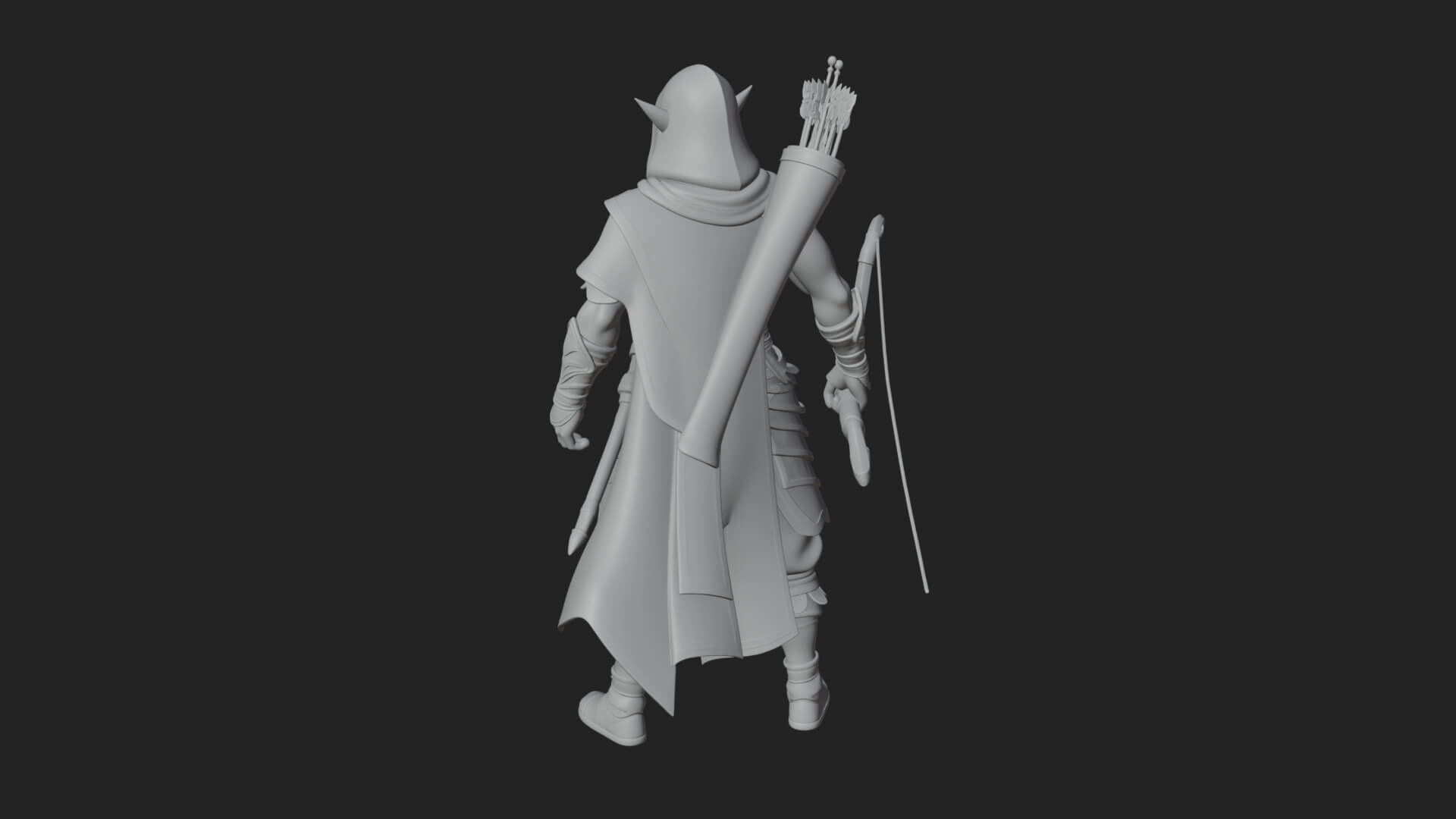 Elven Archer Statue Design 9 3D Print Model 3D Model