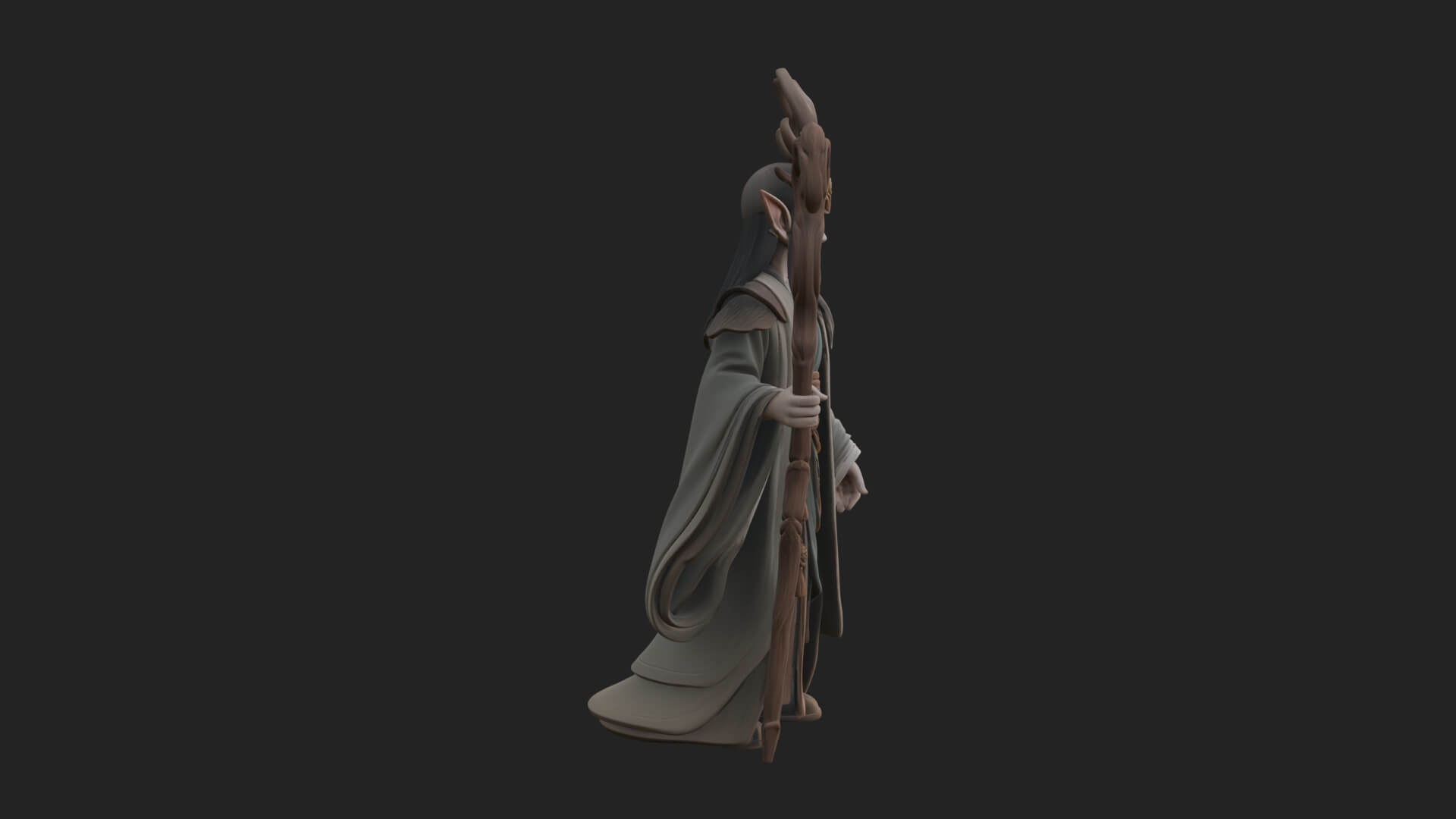 Elven High Mage Statue Design 10 3D Print Model 3D Model