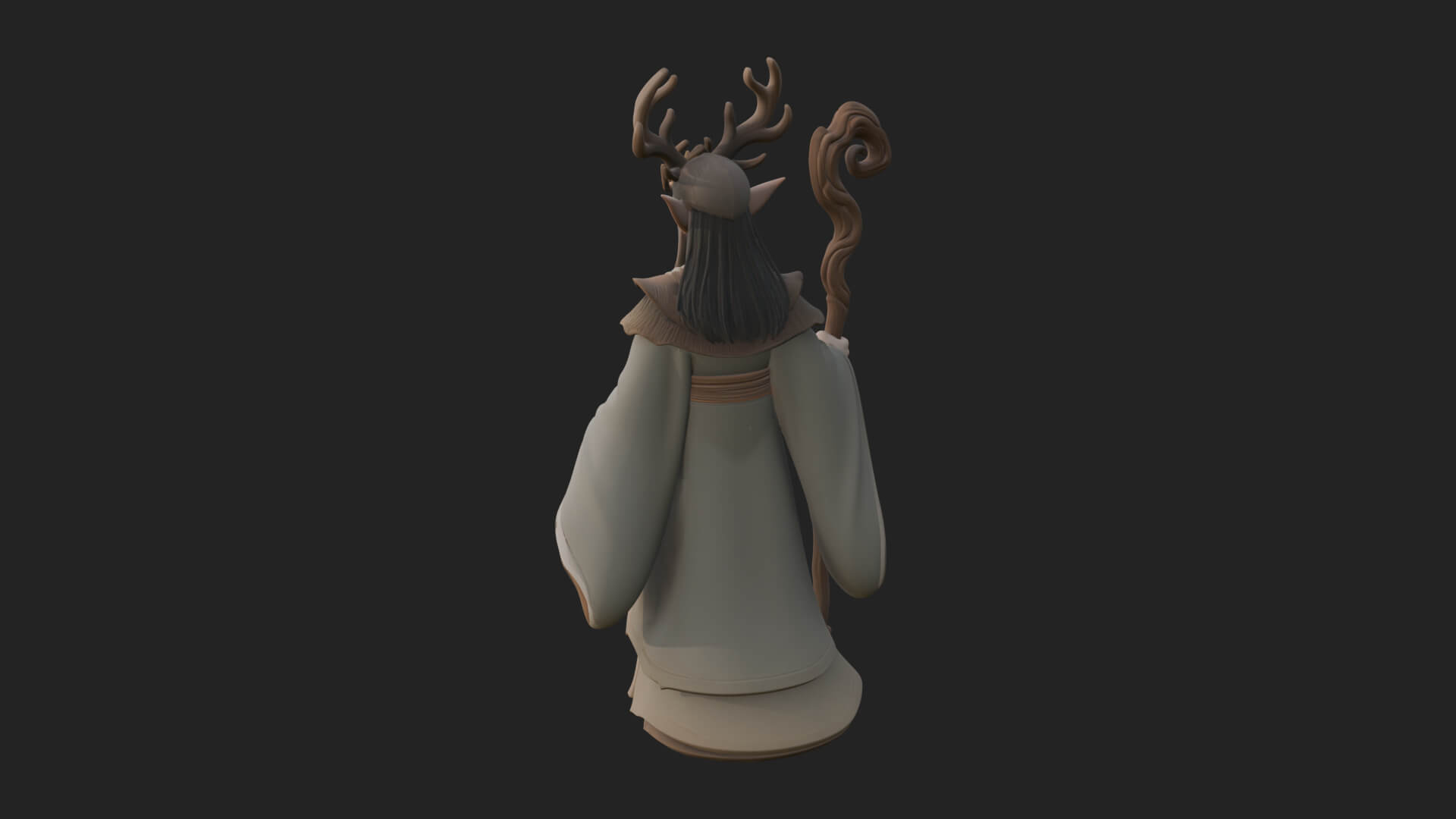 Elven High Mage Statue Design 10 3D Print Model 3D Model
