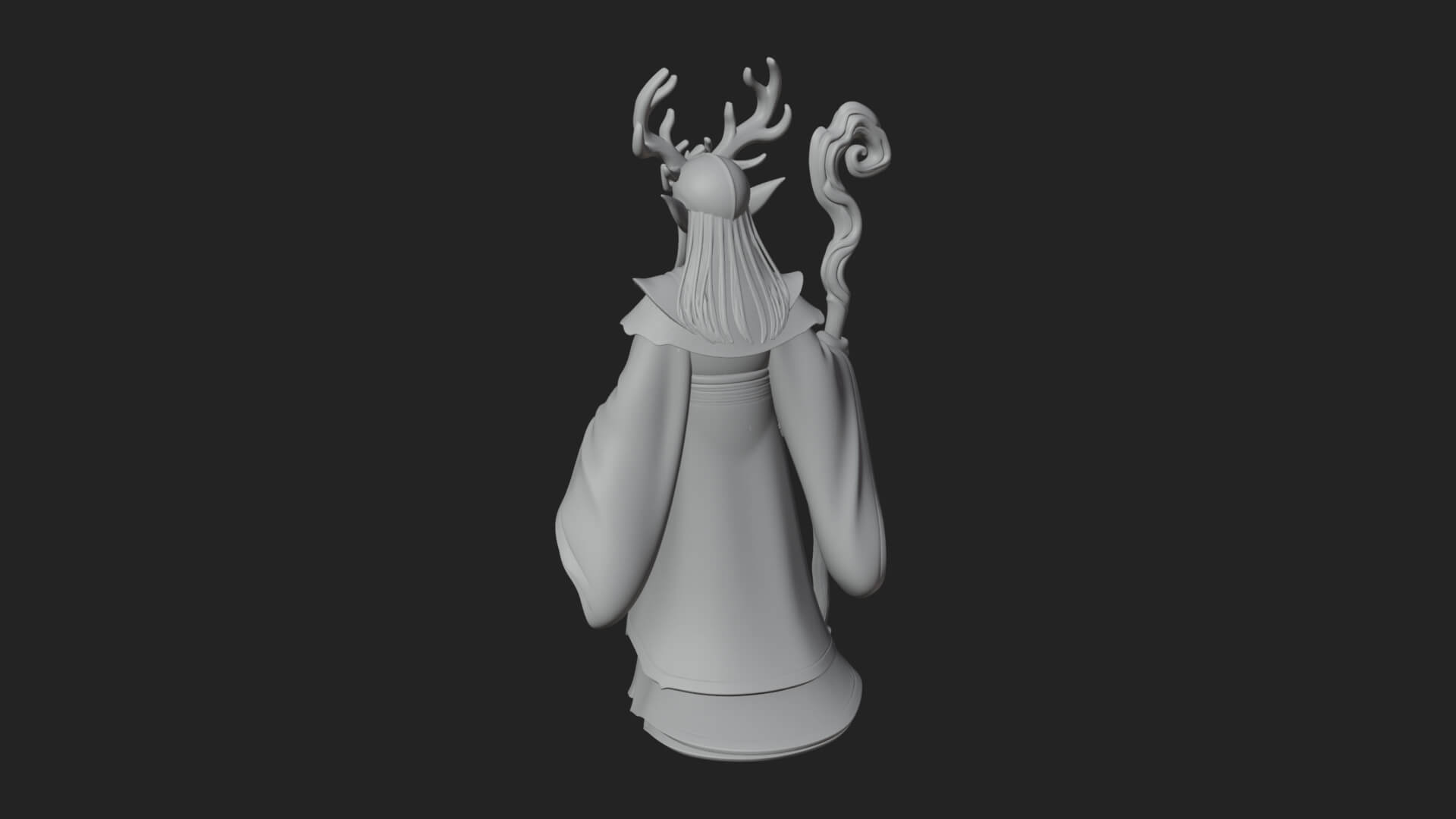 Elven High Mage Statue Design 10 3D Print Model 3D Model