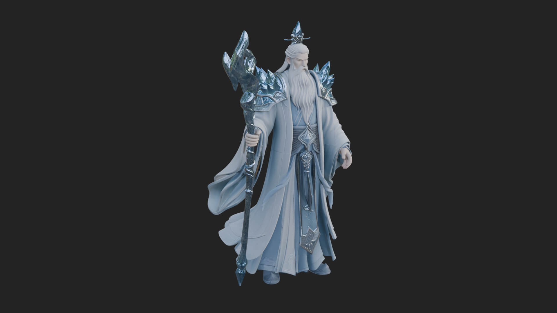 Elven High Mage Statue Design 11 3D Print Model 3D Model