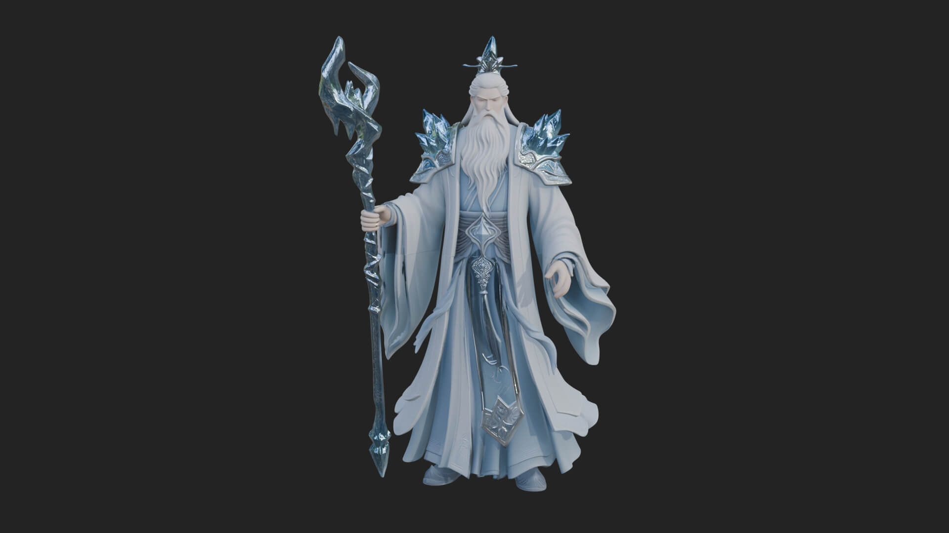 Elven High Mage Statue Design 11 3D Print Model 3D Model