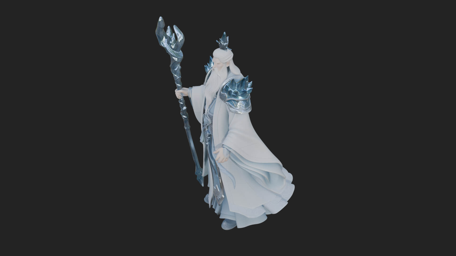 Elven High Mage Statue Design 11 3D Print Model 3D Model