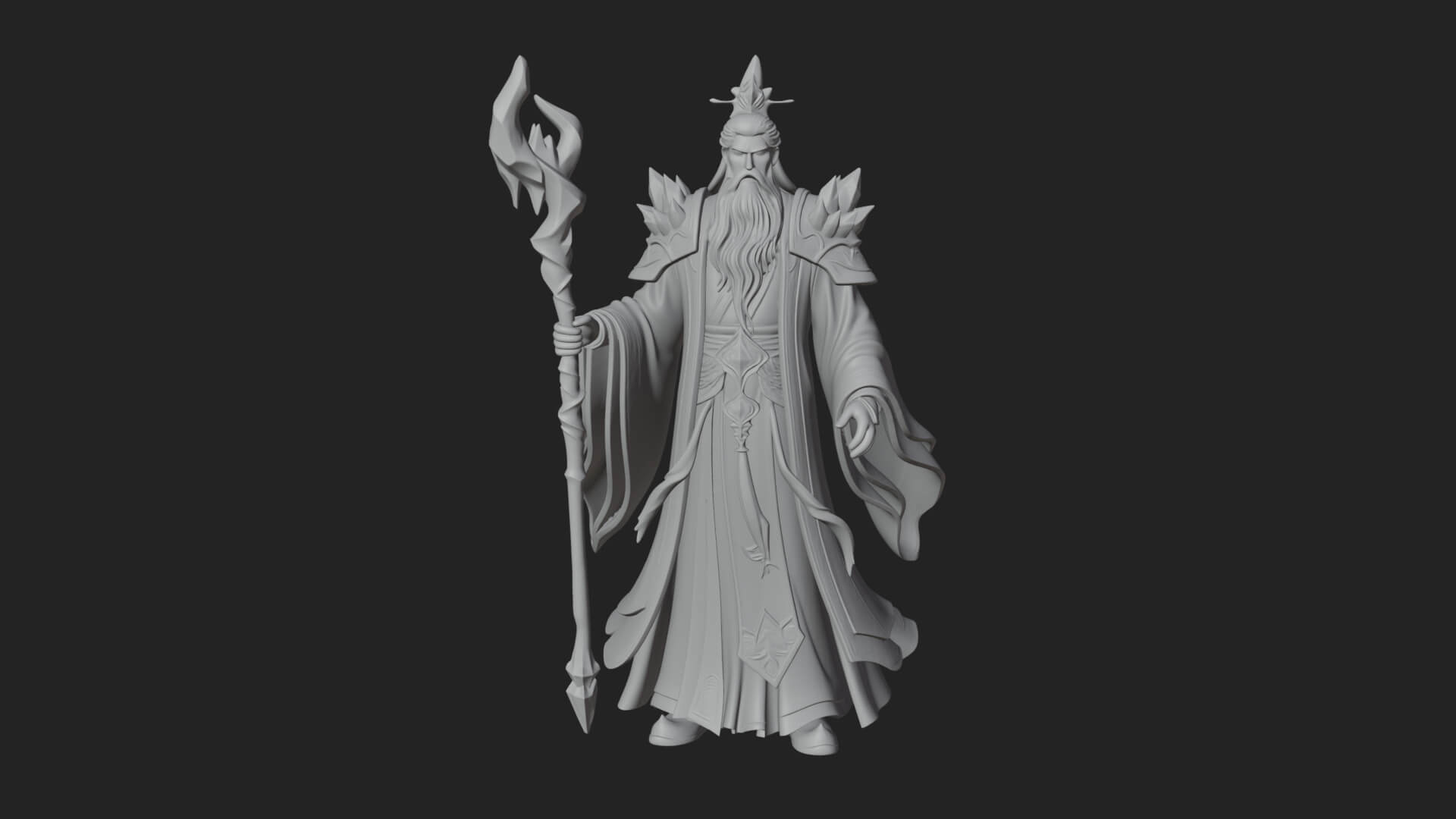 Elven High Mage Statue Design 11 3D Print Model 3D Model