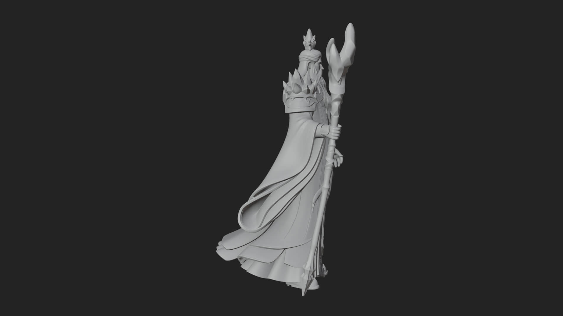 Elven High Mage Statue Design 11 3D Print Model 3D Model
