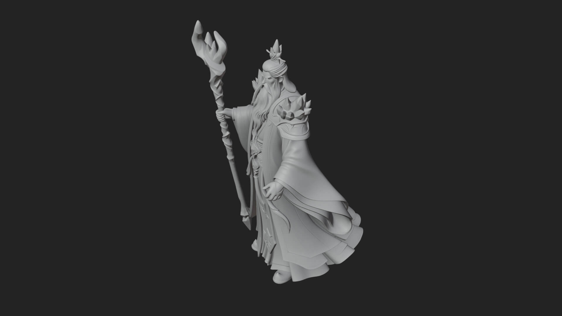 Elven High Mage Statue Design 11 3D Print Model 3D Model