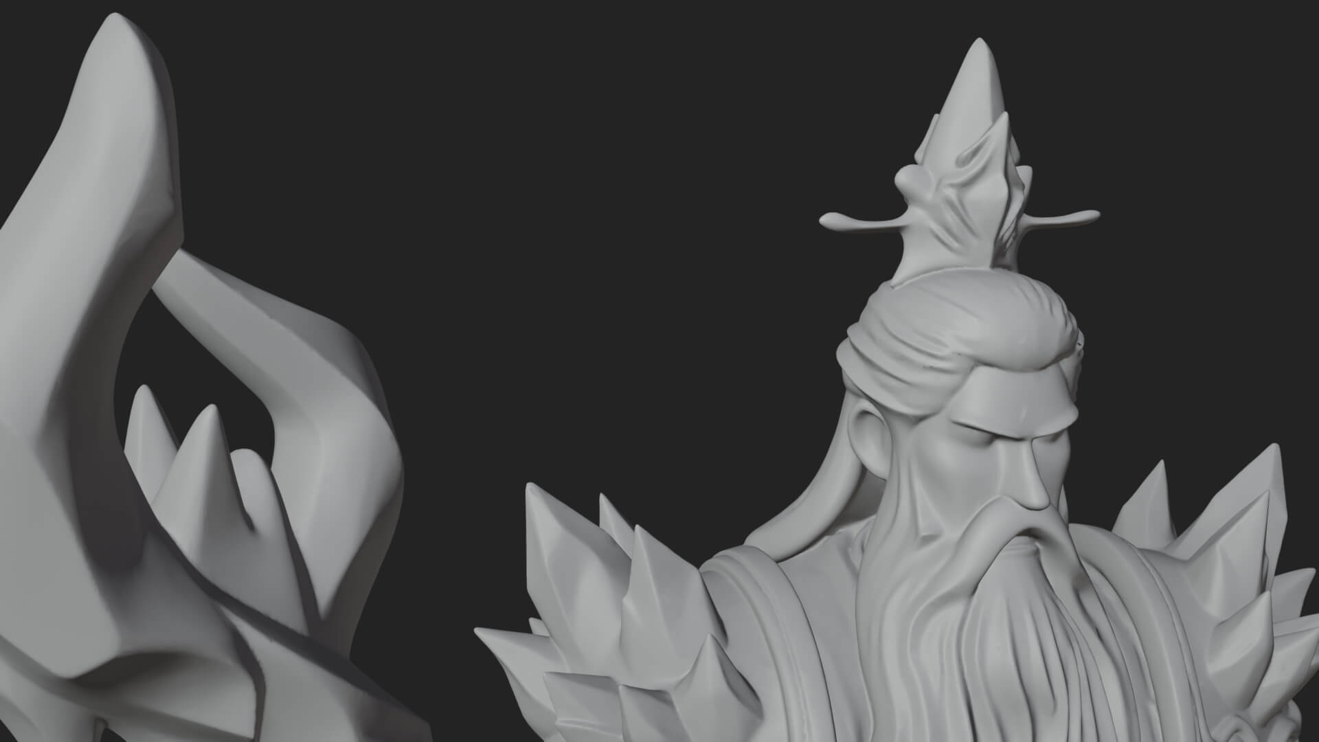 Elven High Mage Statue Design 11 3D Print Model 3D Model