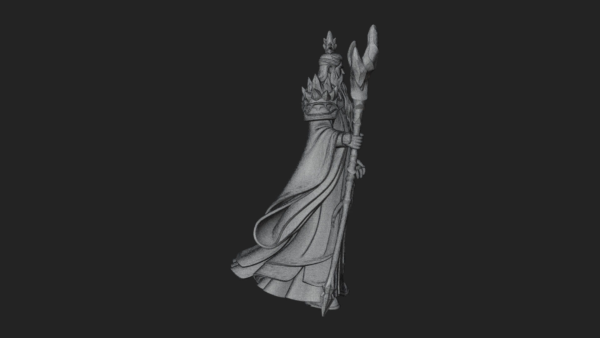 Elven High Mage Statue Design 11 3D Print Model 3D Model