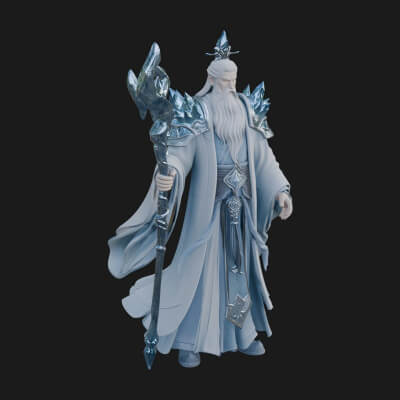 Elven High Mage Statue Design 11 3D Print Model