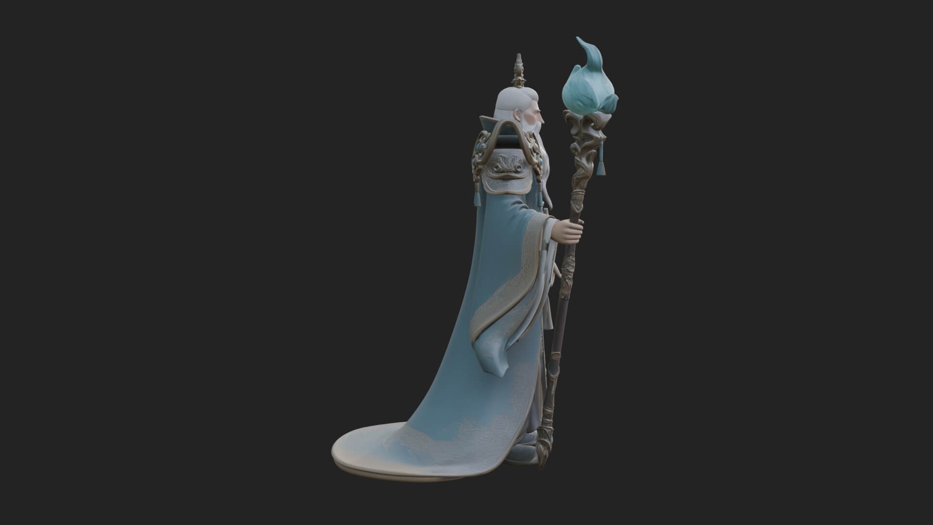 Elven High Mage Statue Design 12 3D Print Model 3D Model