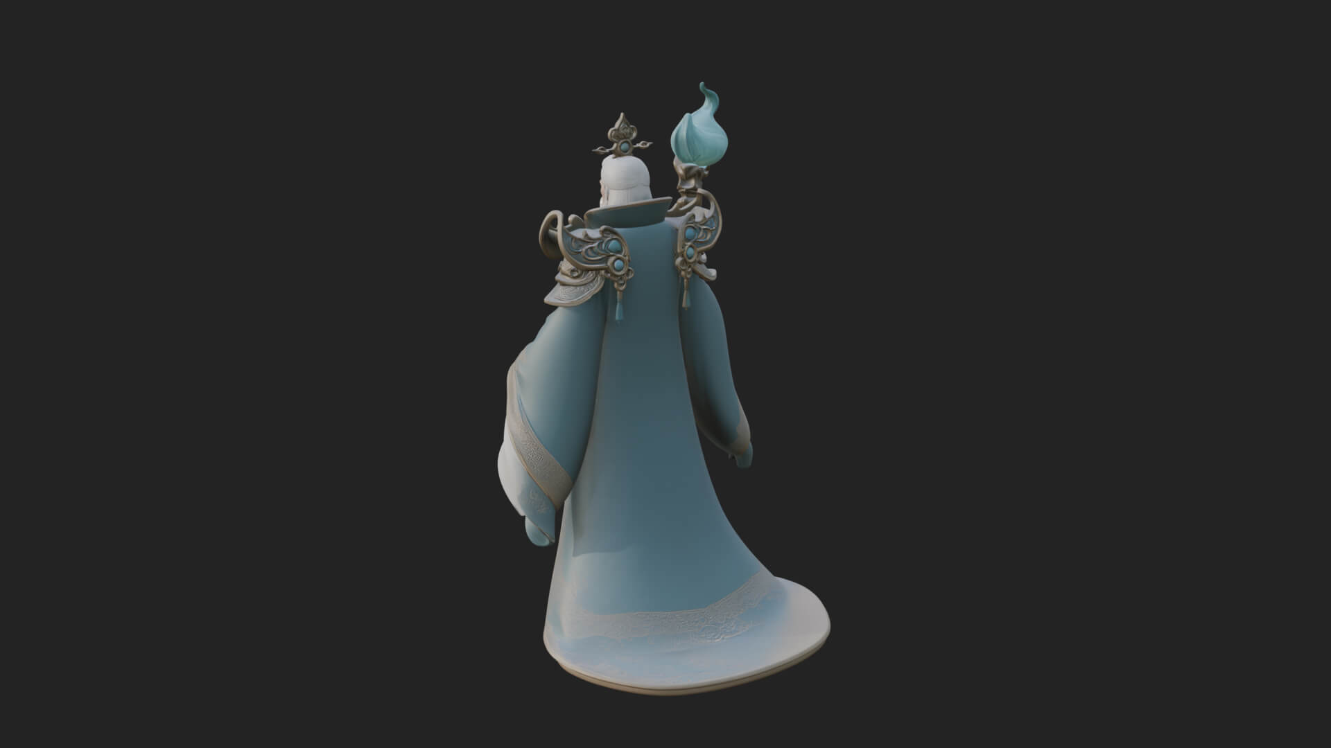 Elven High Mage Statue Design 12 3D Print Model 3D Model