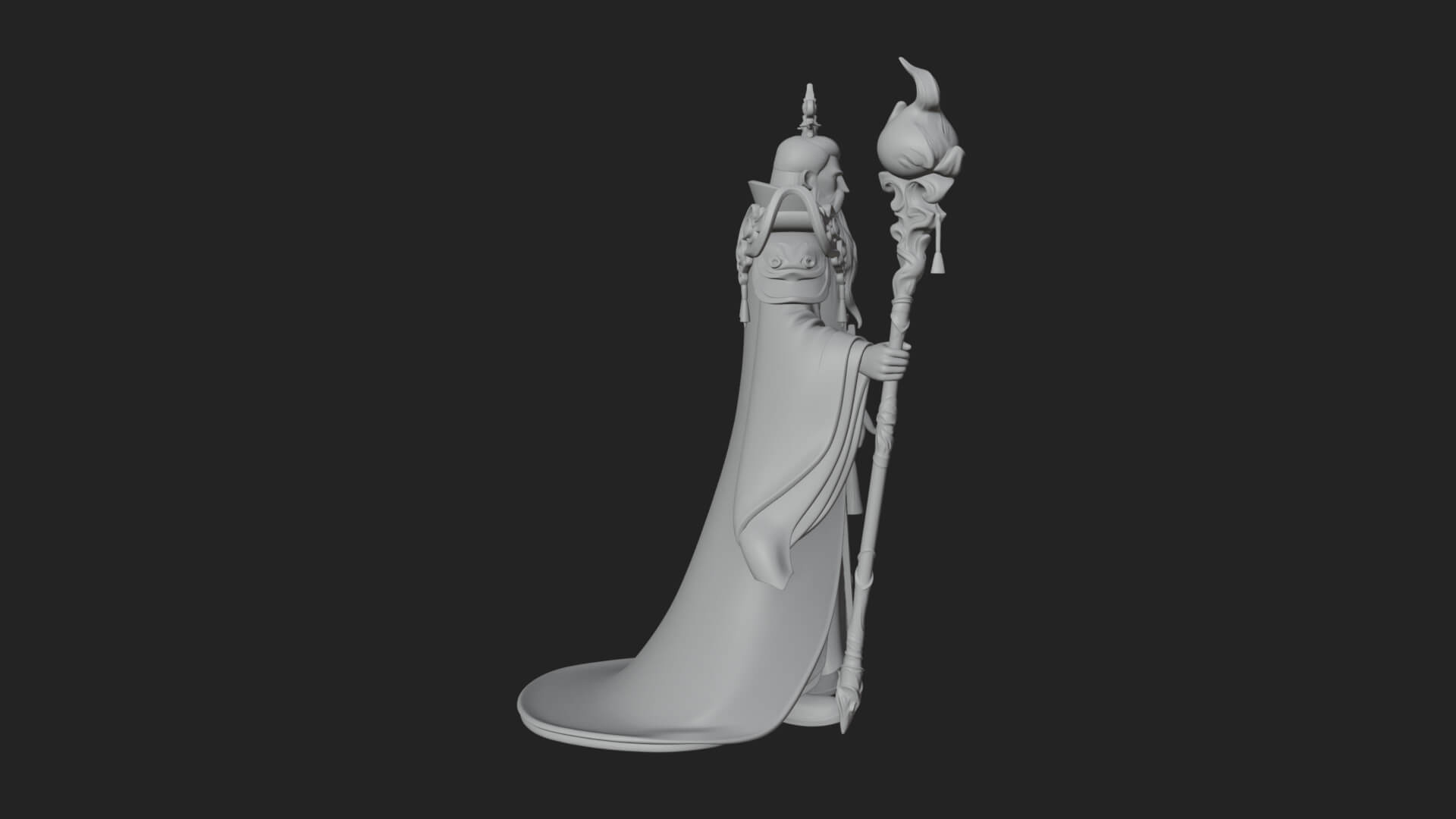 Elven High Mage Statue Design 12 3D Print Model 3D Model