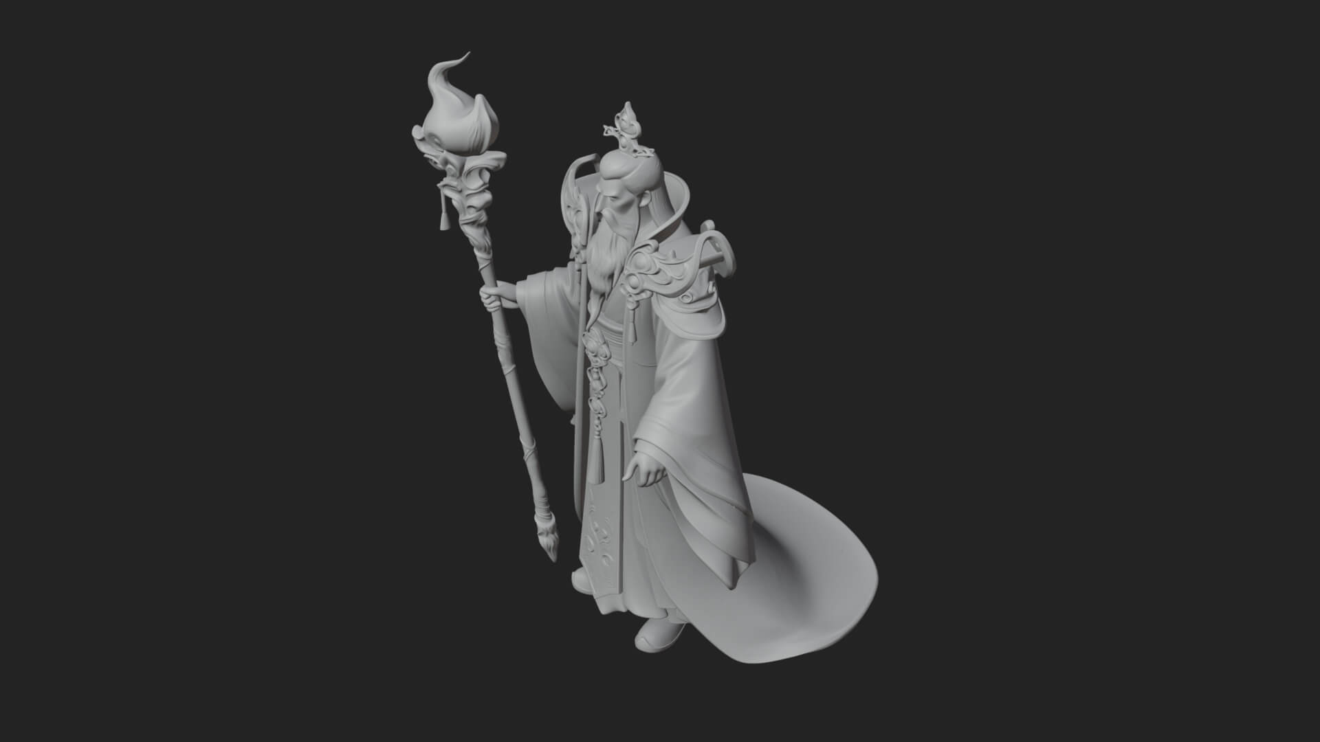 Elven High Mage Statue Design 12 3D Print Model 3D Model