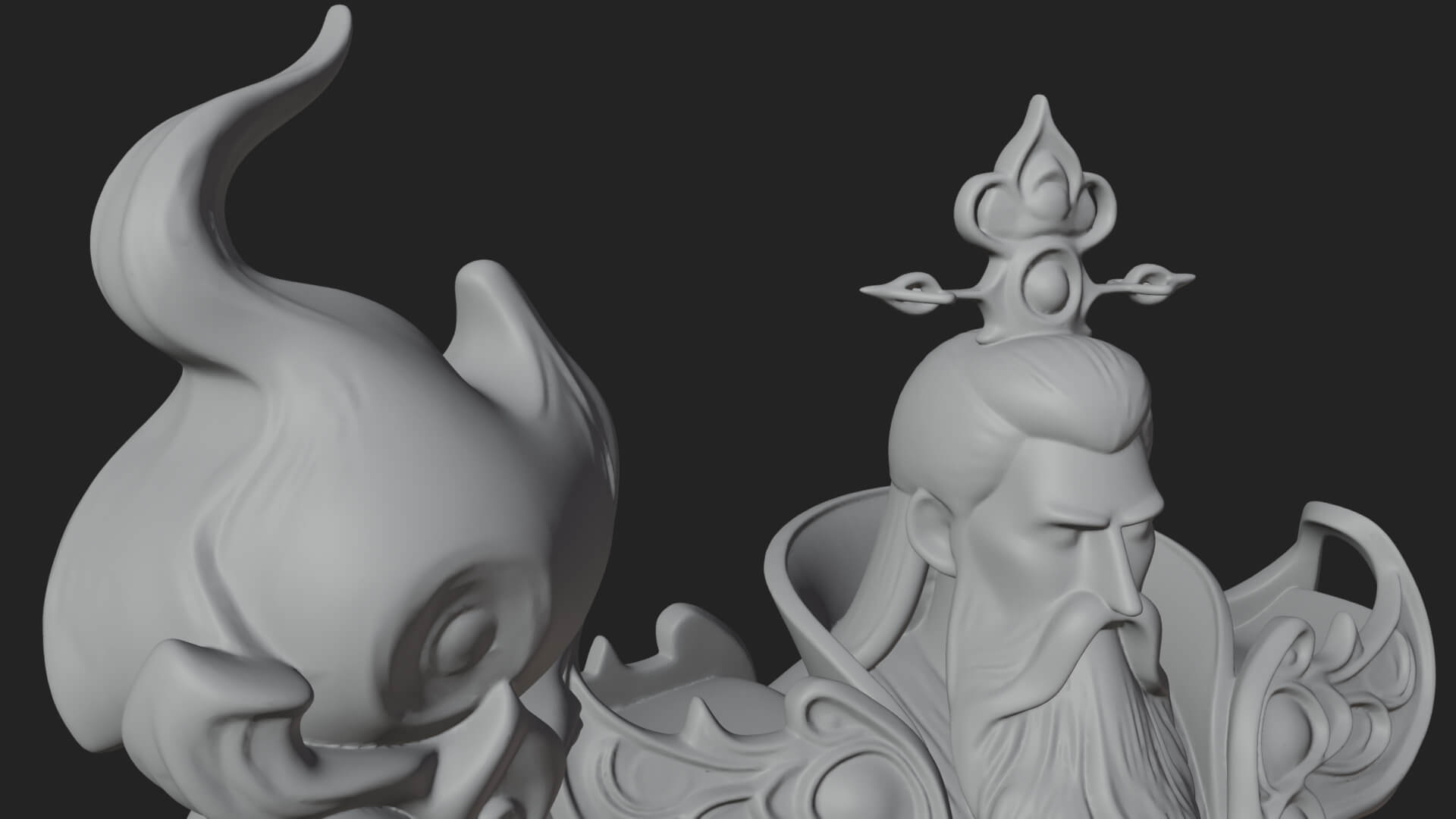 Elven High Mage Statue Design 12 3D Print Model 3D Model