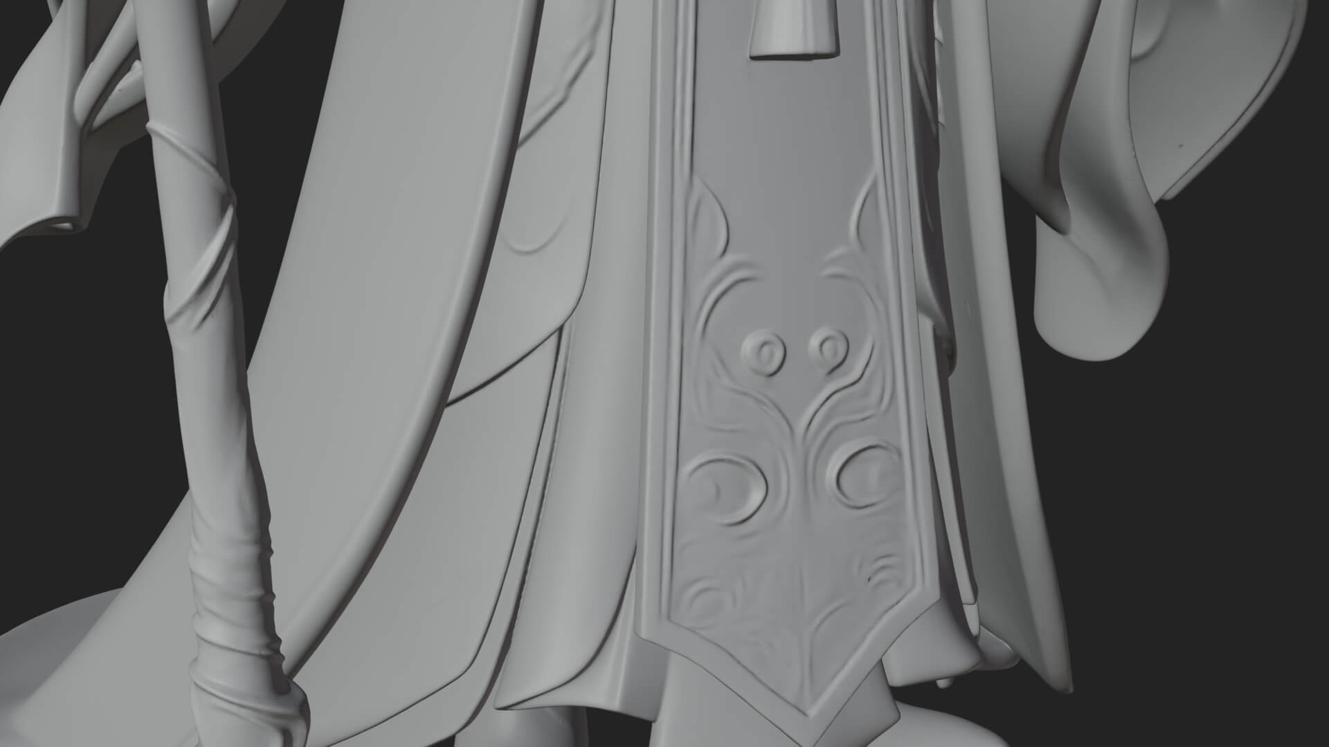 Elven High Mage Statue Design 12 3D Print Model 3D Model