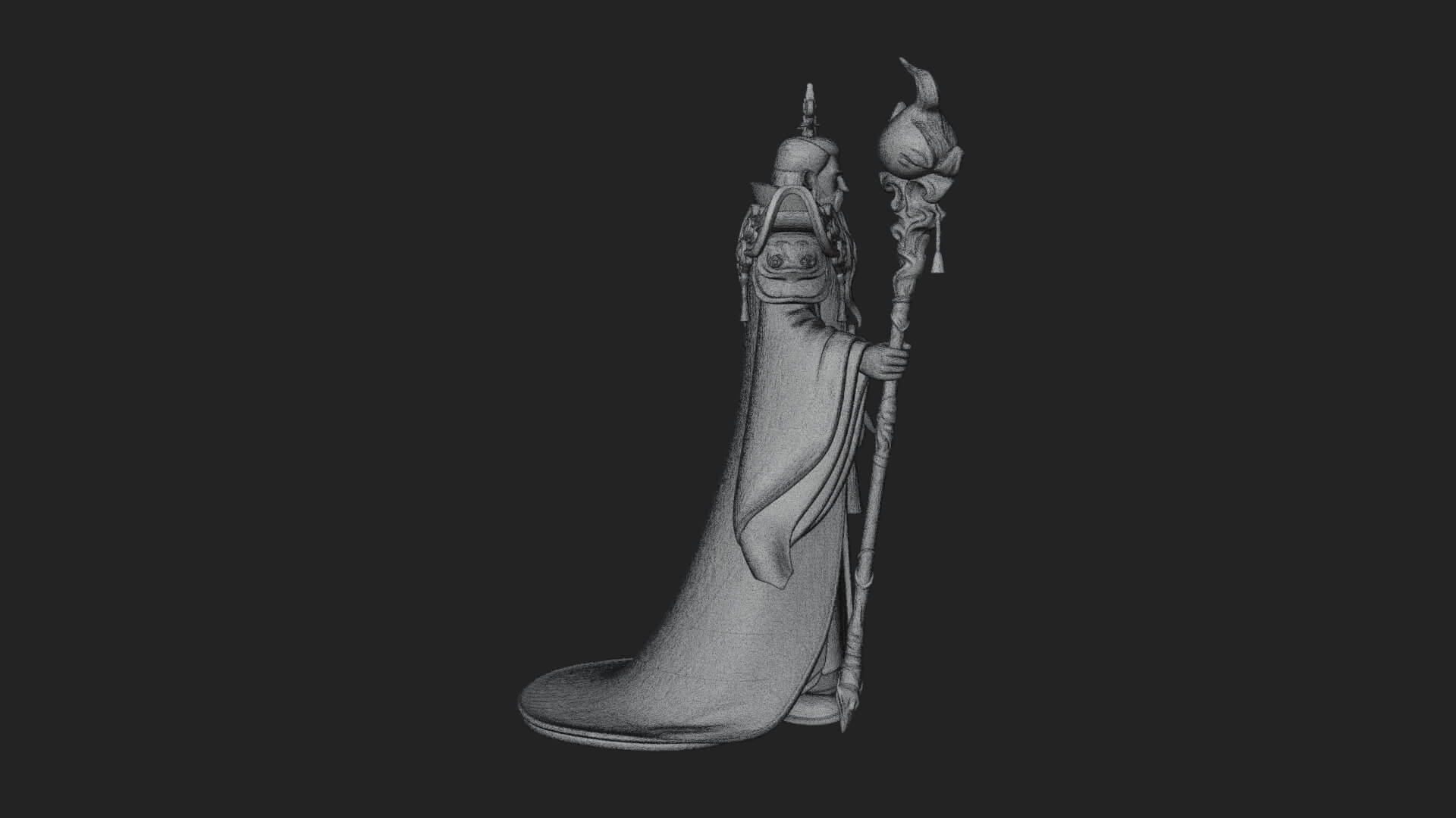 Elven High Mage Statue Design 12 3D Print Model 3D Model