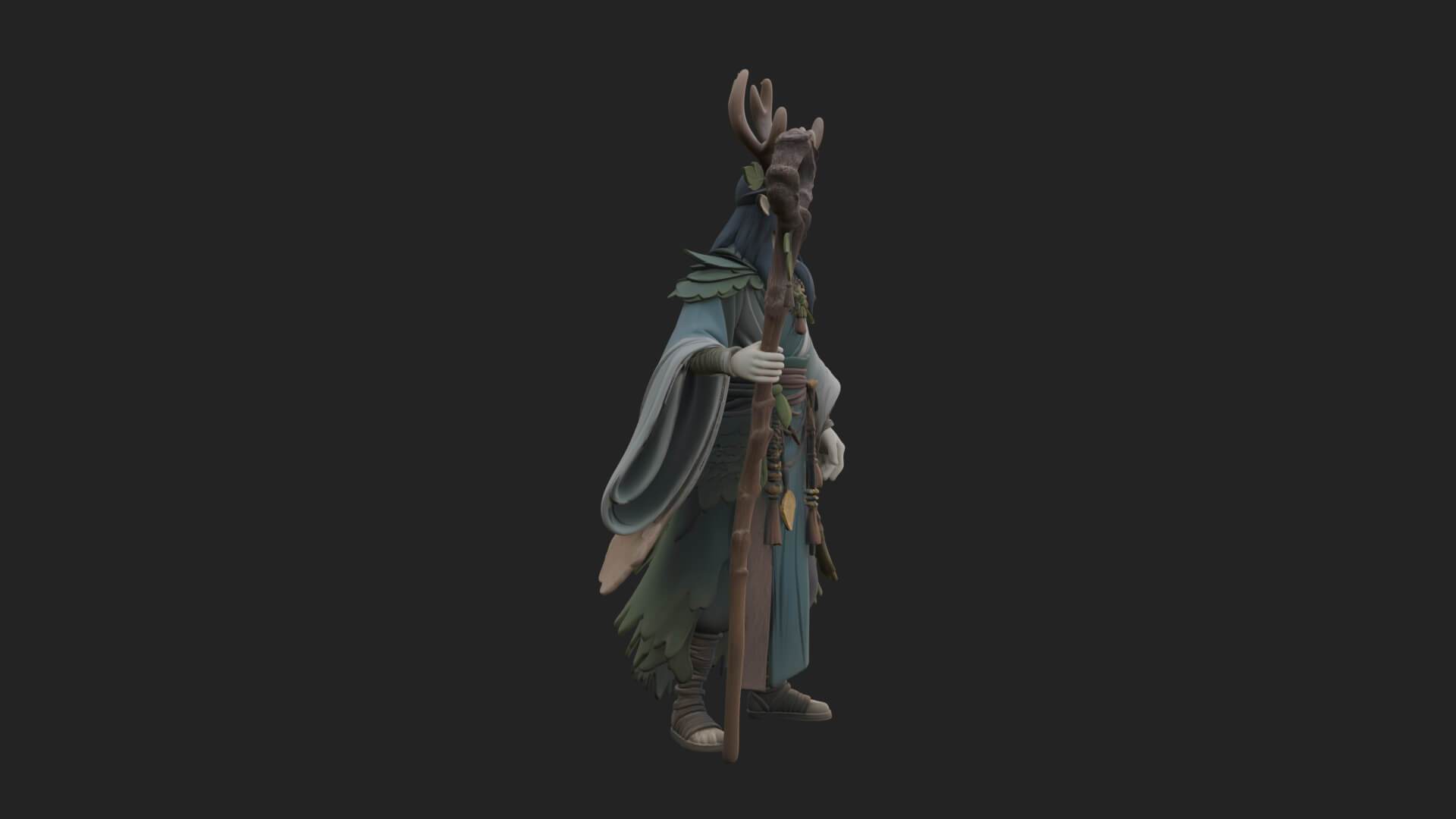 Elven High Mage Statue Design 13 3D Print Model 3D Model