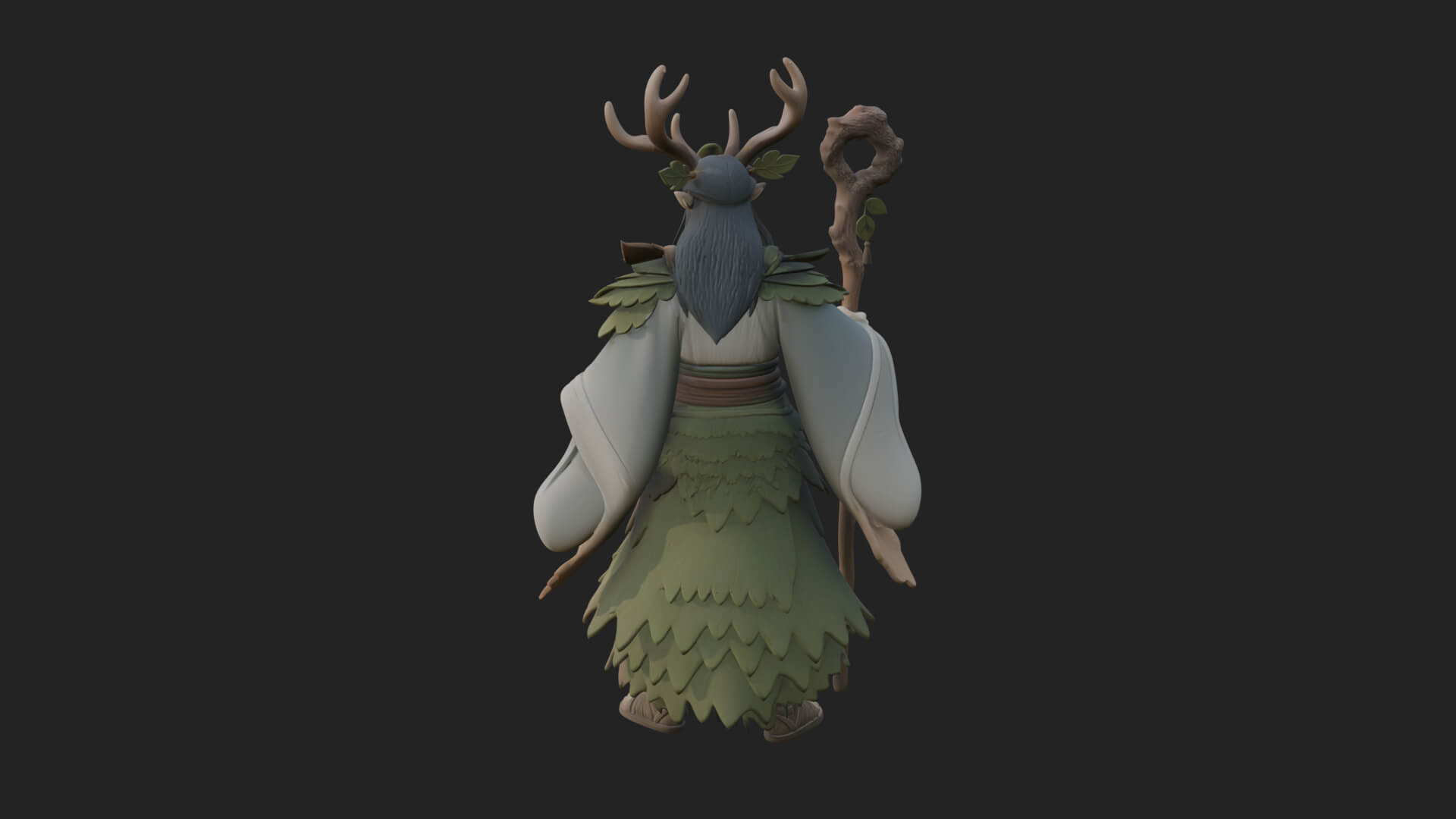 Elven High Mage Statue Design 13 3D Print Model 3D Model