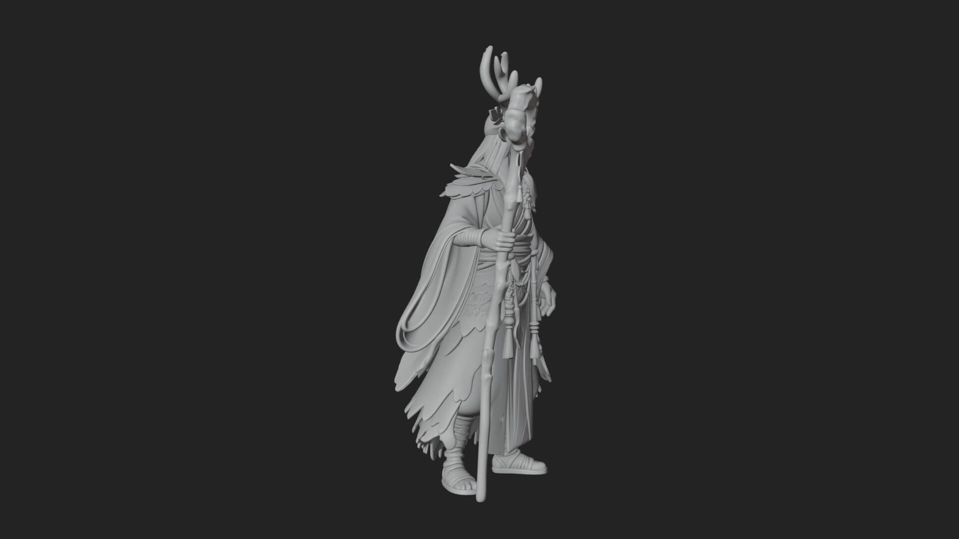Elven High Mage Statue Design 13 3D Print Model 3D Model