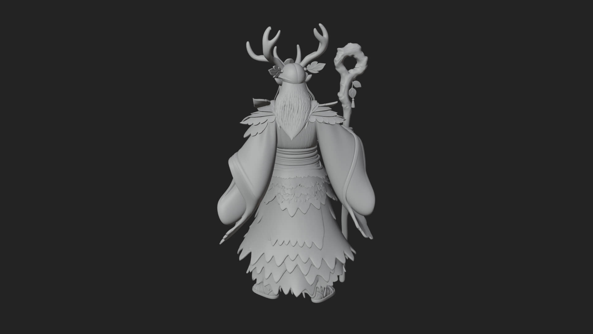 Elven High Mage Statue Design 13 3D Print Model 3D Model