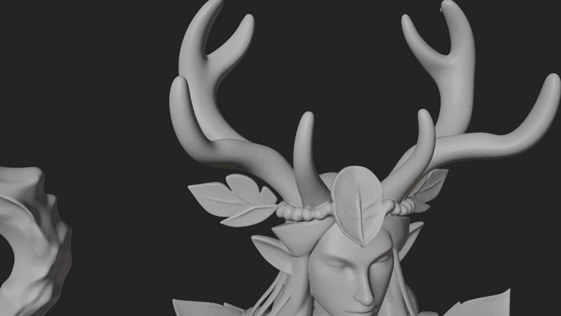 Elven High Mage Statue Design 13 3D Print Model 3D Model