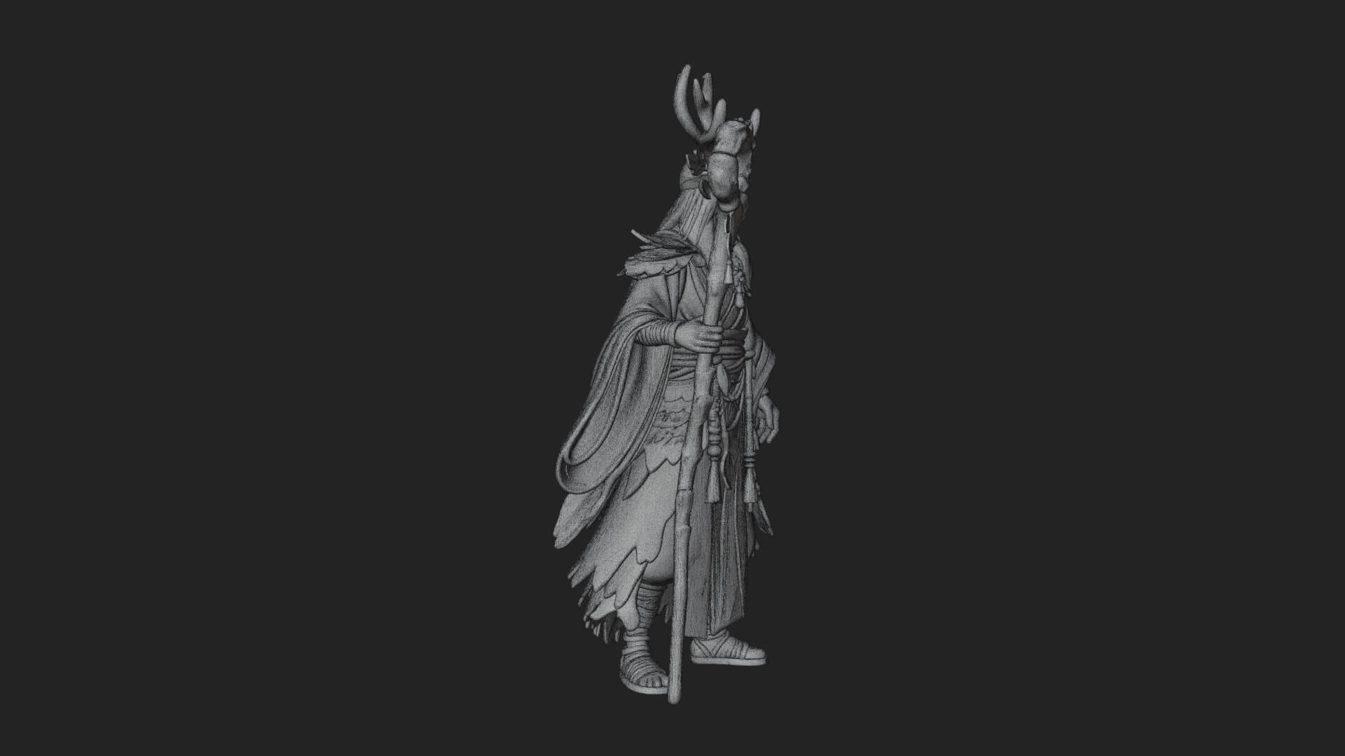 Elven High Mage Statue Design 13 3D Print Model 3D Model