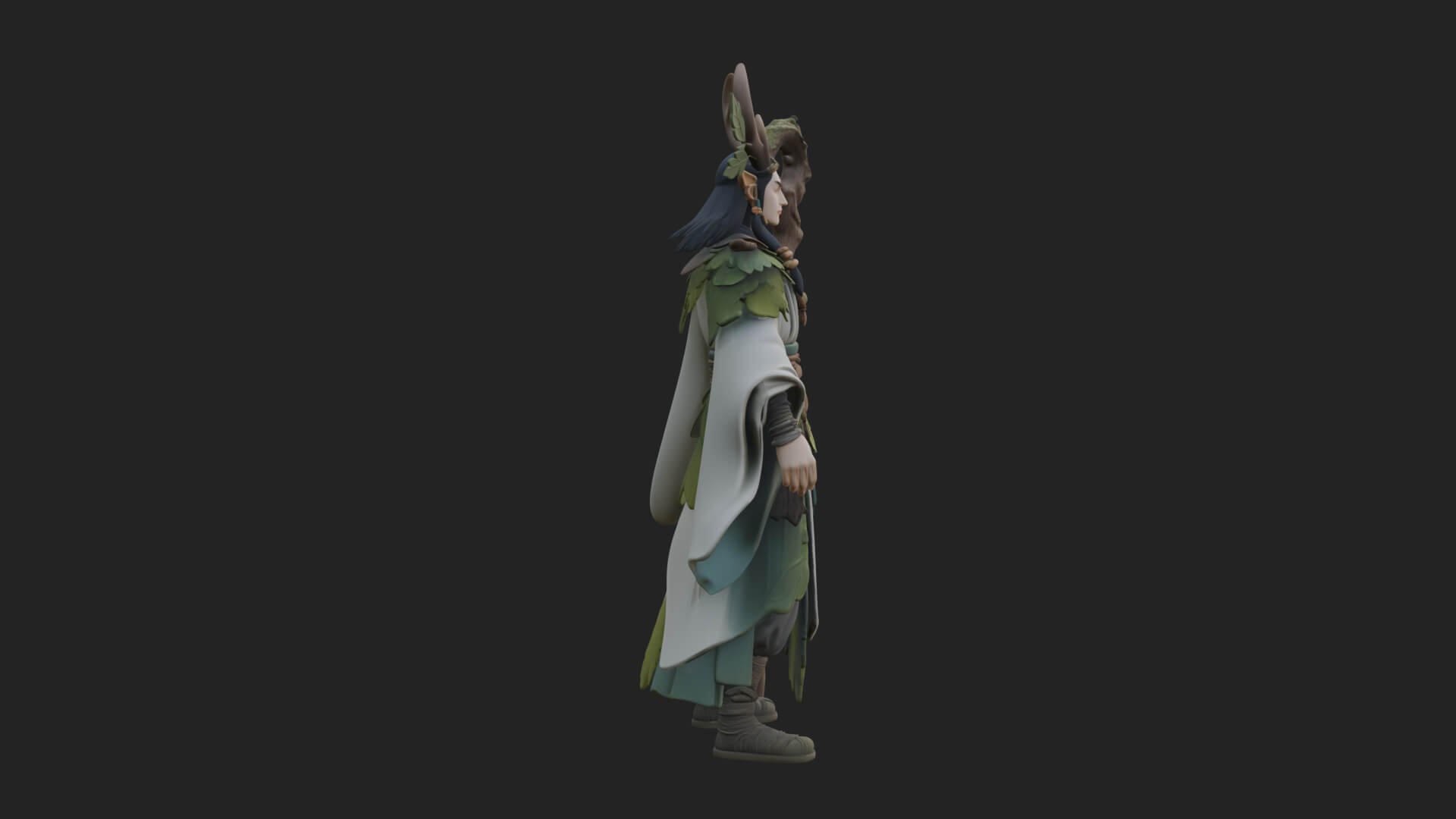 Elven High Mage Statue Design 14 3D Print Model 3D Model