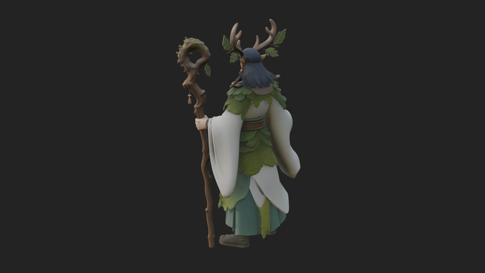 Elven High Mage Statue Design 14 3D Print Model 3D Model